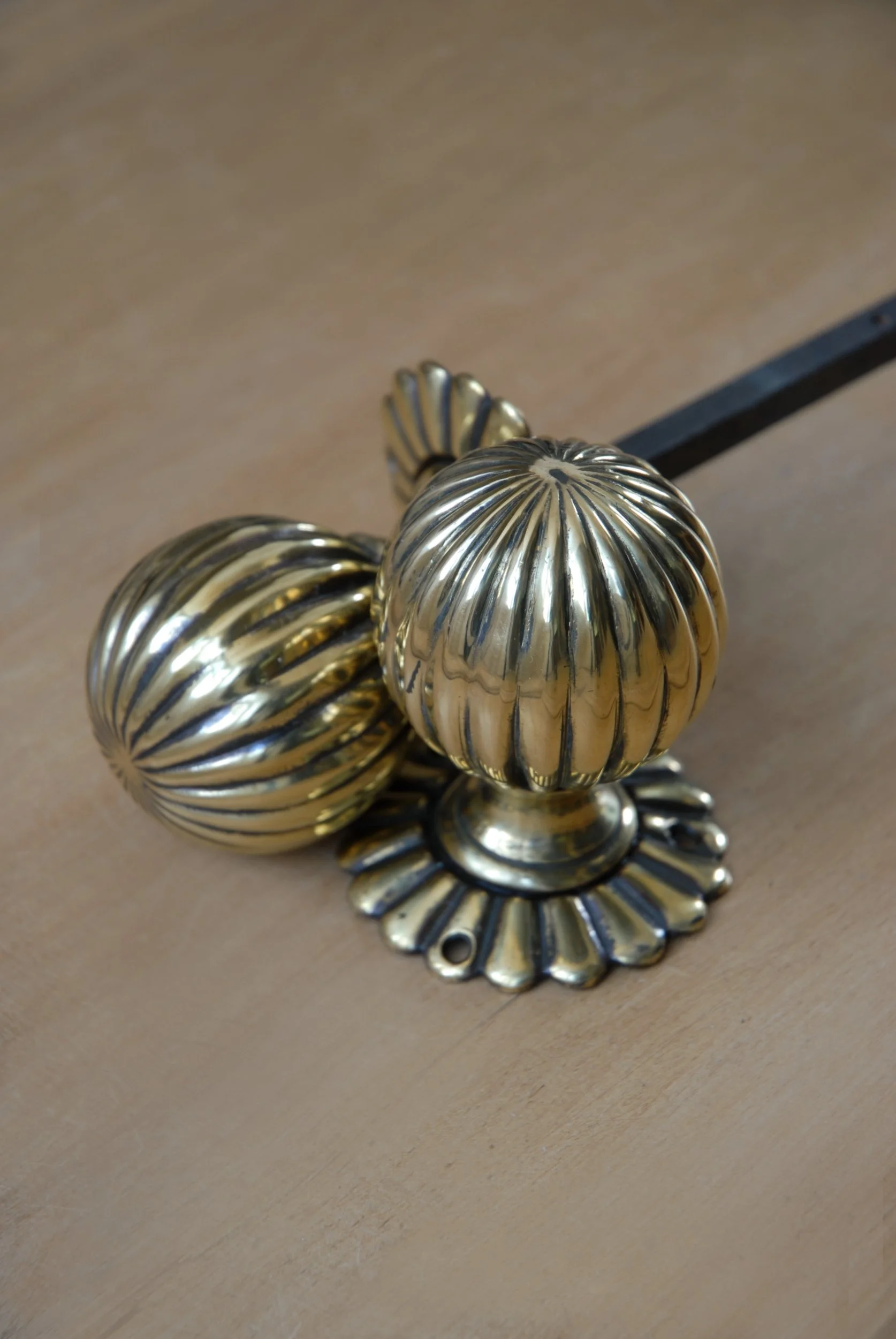 SIZED 1529 Vintage Lobed Brass Handles Waterandwooduk.JPG