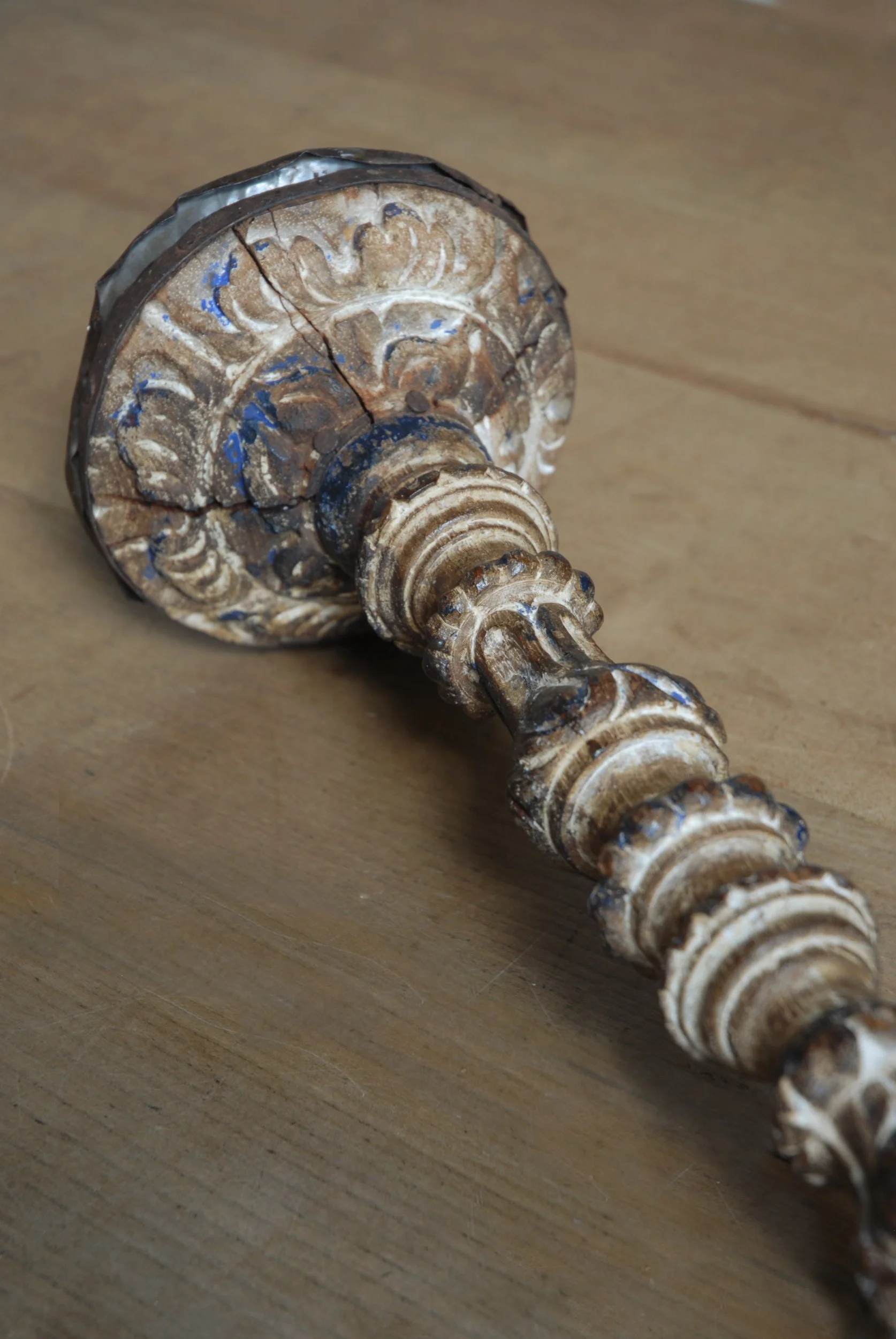 SIZED 1530 Carved Wooden Altersticks.JPG