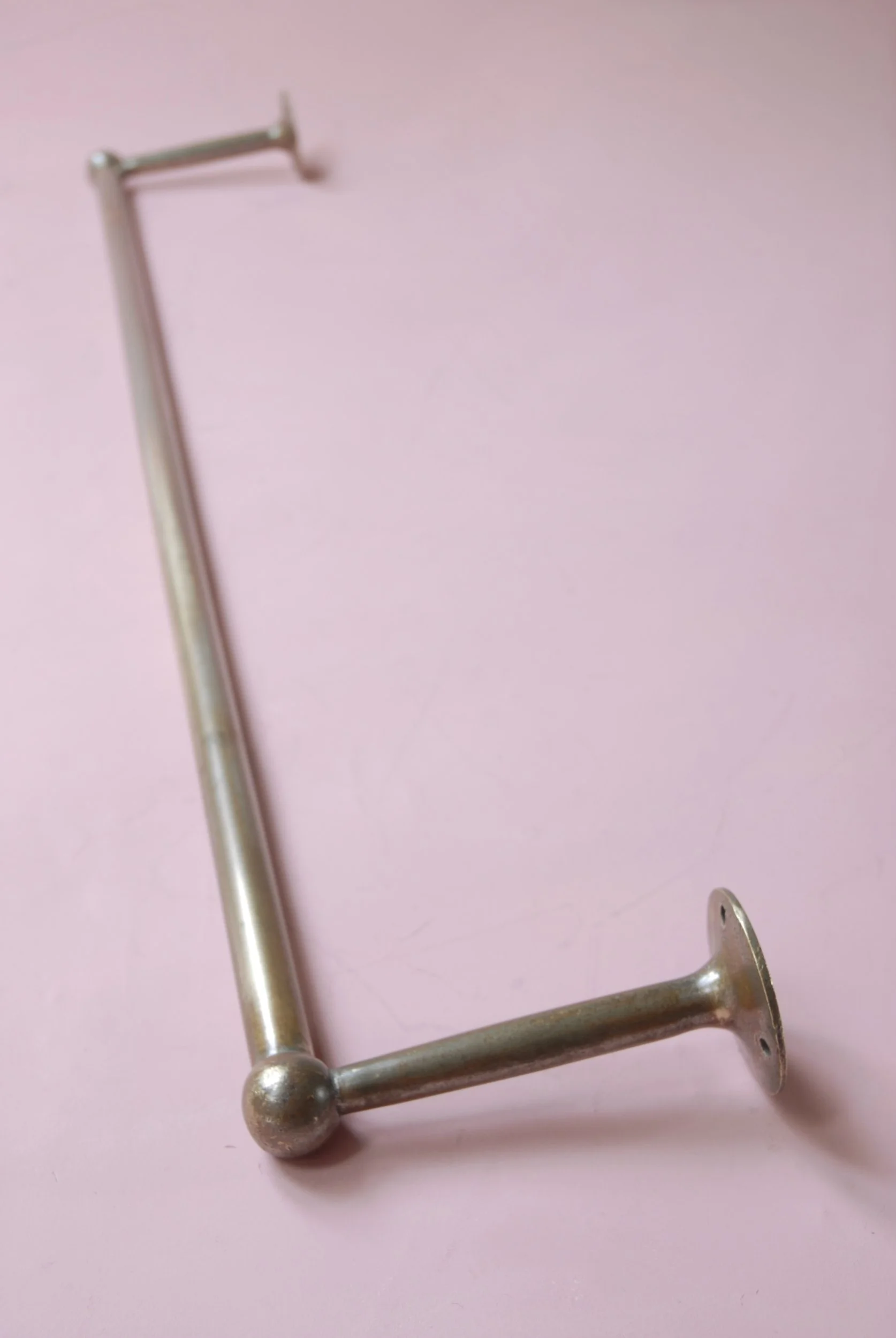 1920's Nickel Brass Towel Bar