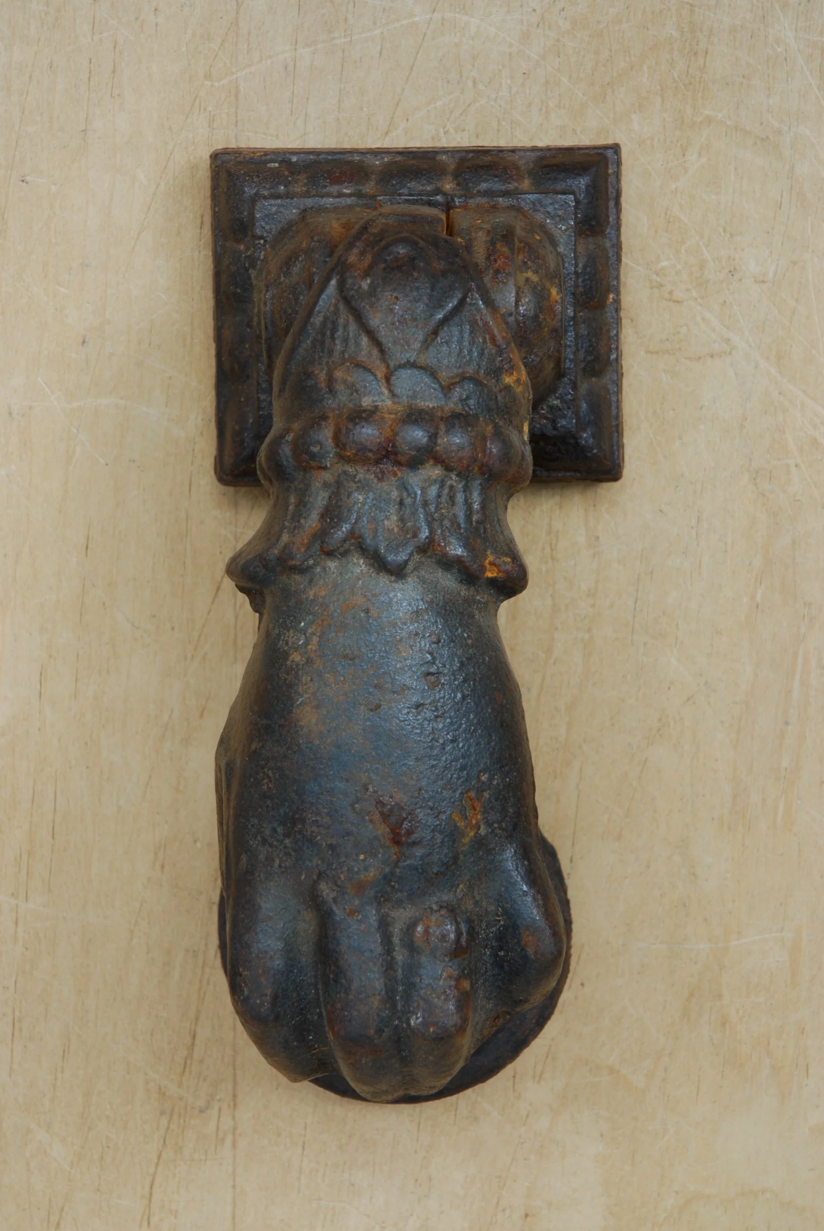 SIZED 1063 Cast Iron Hand Door Knocker.JPG
