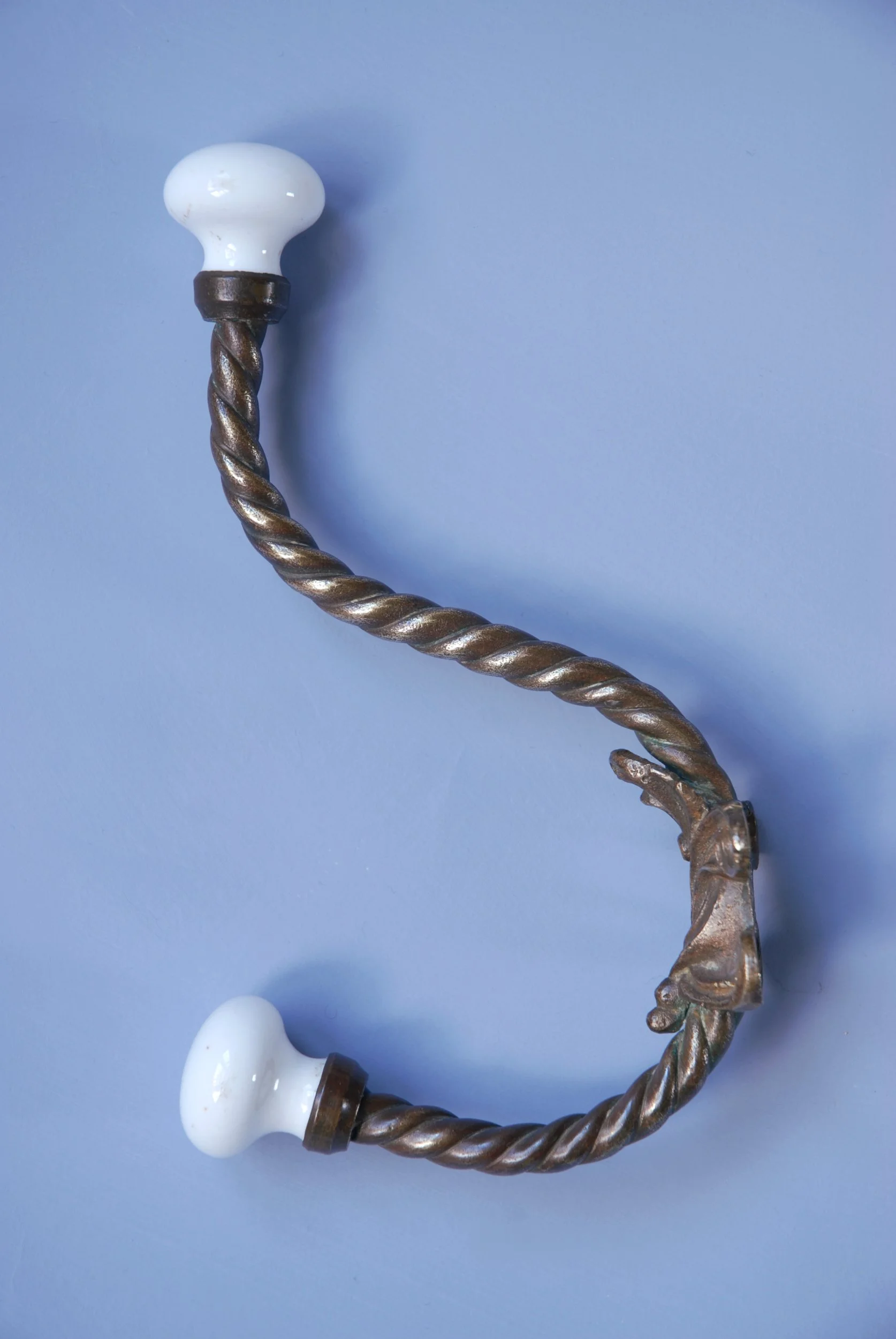 Victorian Brass & Ceramic Hook