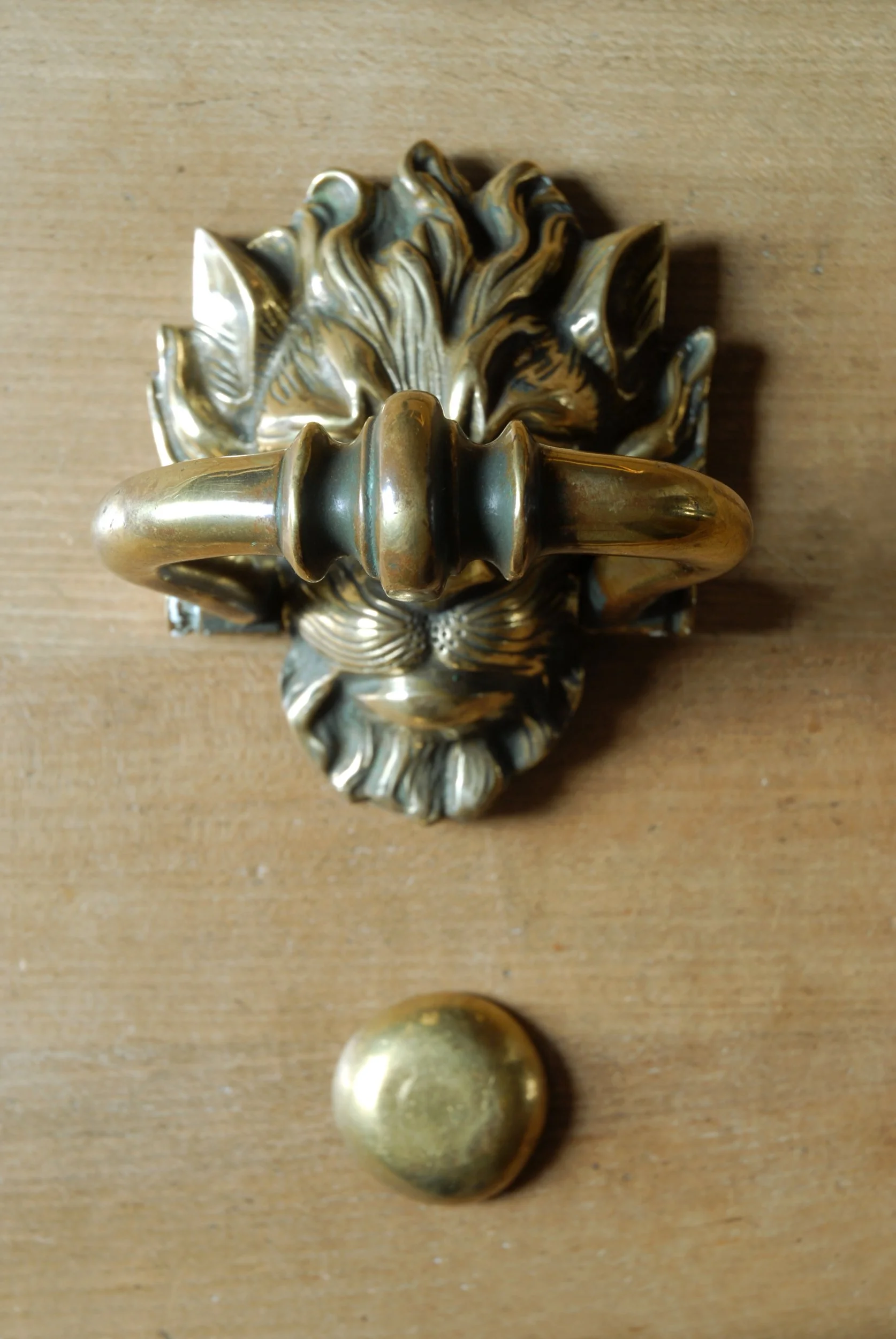 SIZED 1591 Lion Door Knocker Brass.JPG