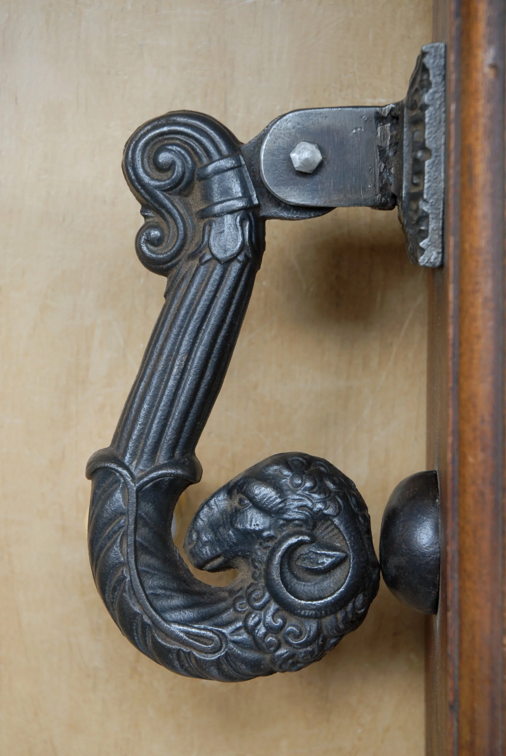 Large 19th Century Rams Head Door Knocker