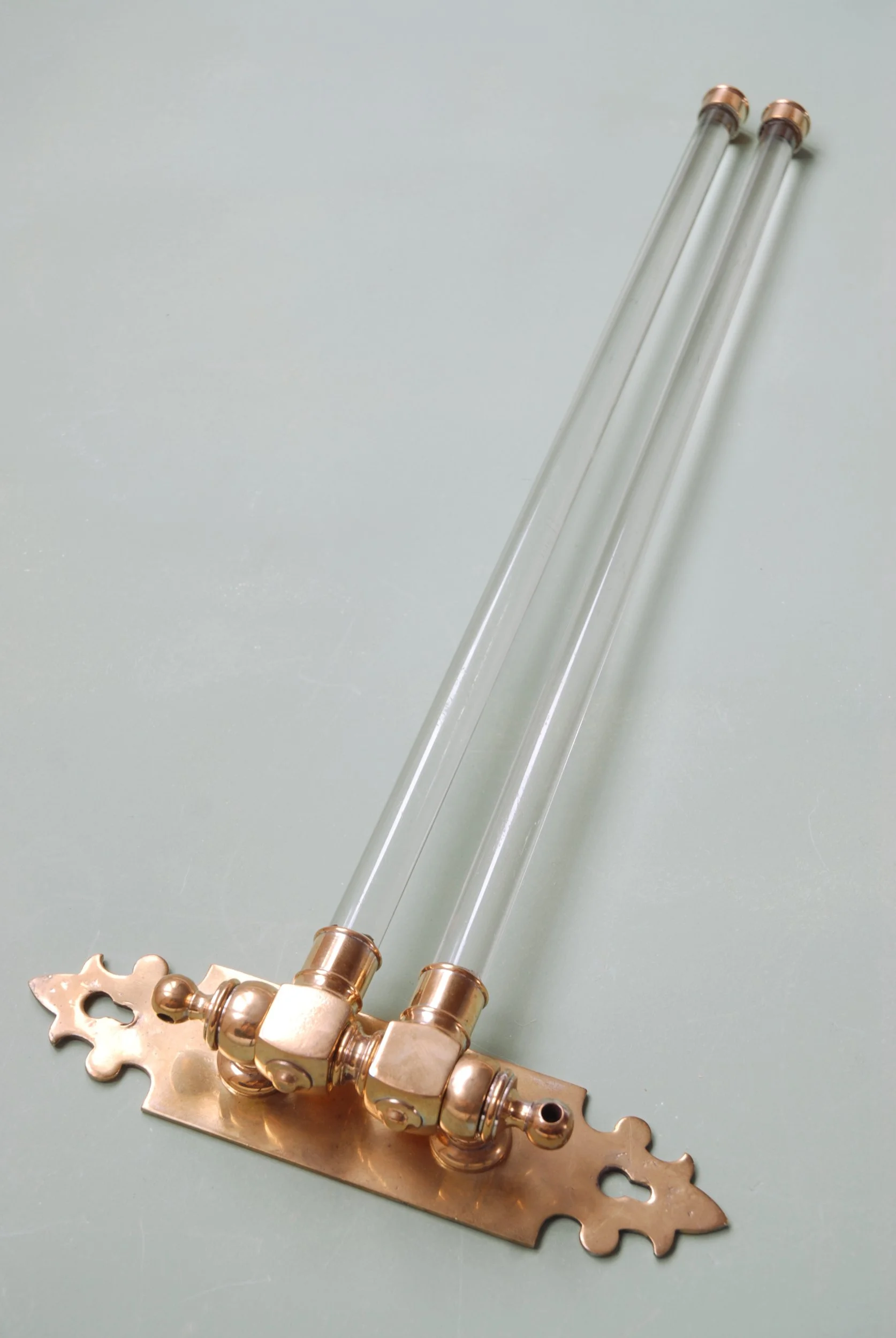 Vintage Brass & Glass Towel Rail