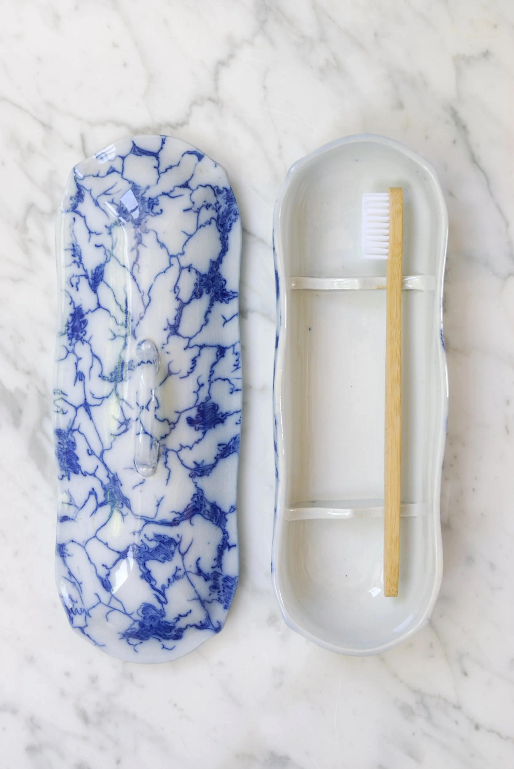 SIZED 1556 Sarreguemines Blue Ironstone China.JPG