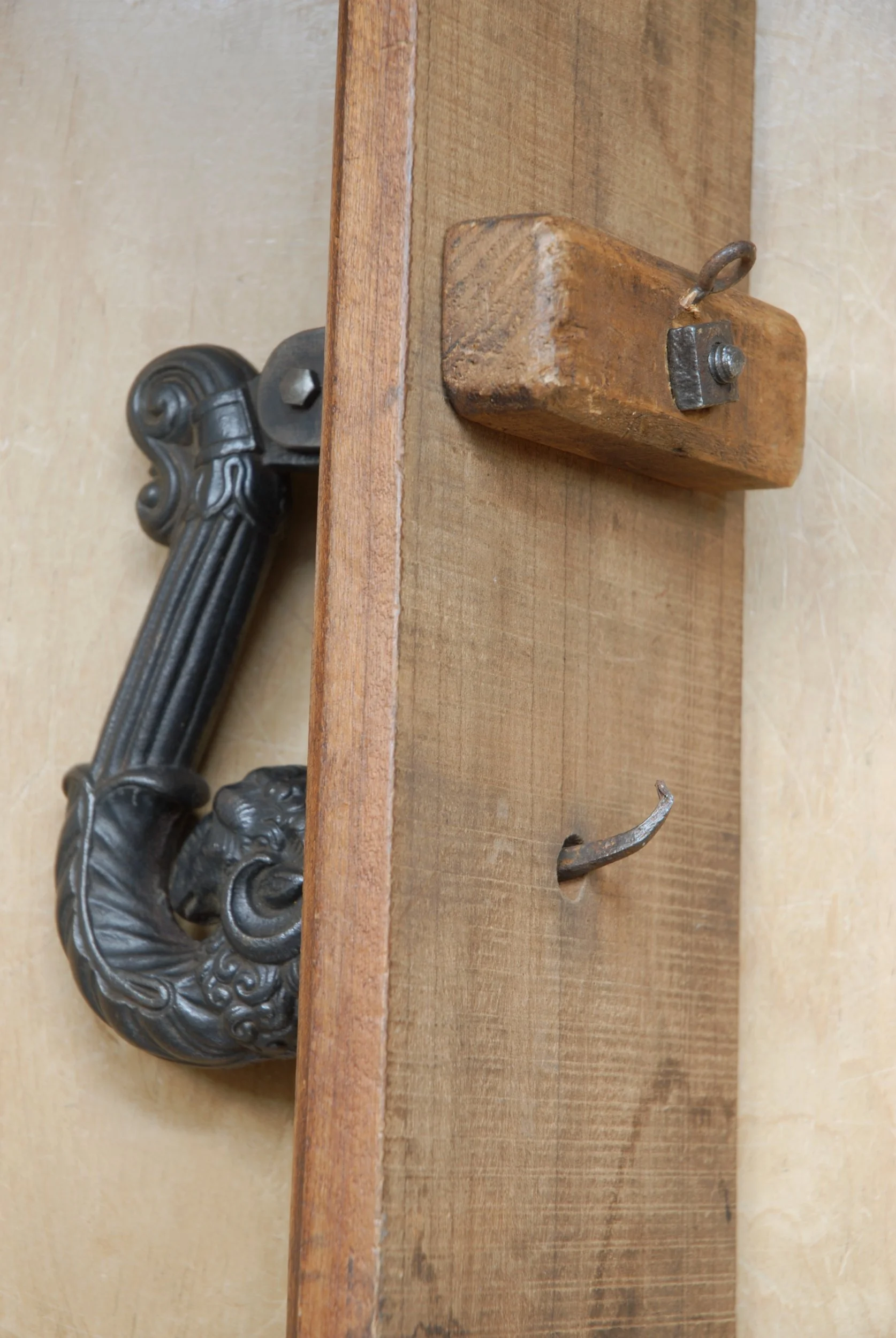 SIZED 1377 Antique Iron French Door Knocker.JPG