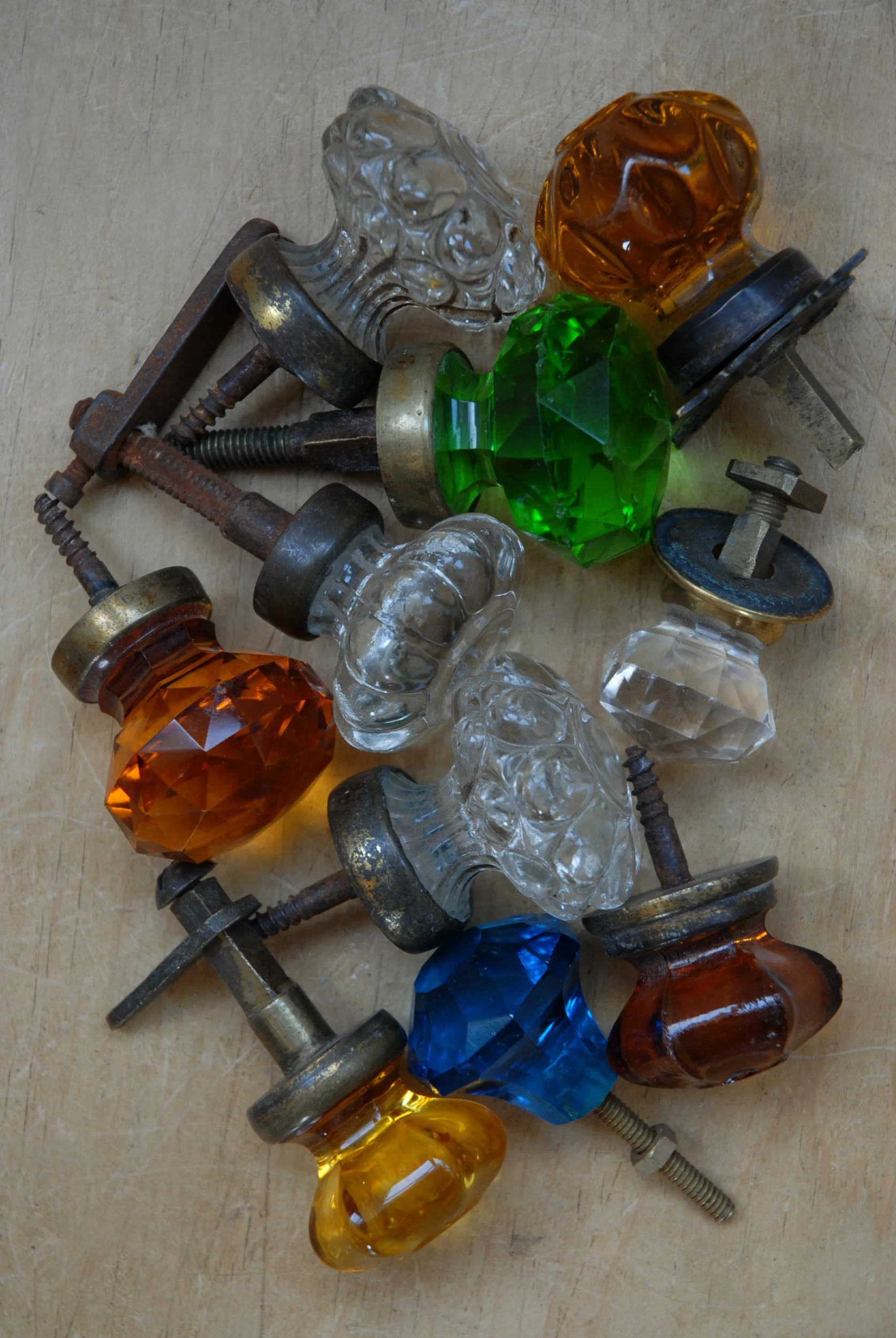 x1 Victorian Cut Glass Handle - 10 Available