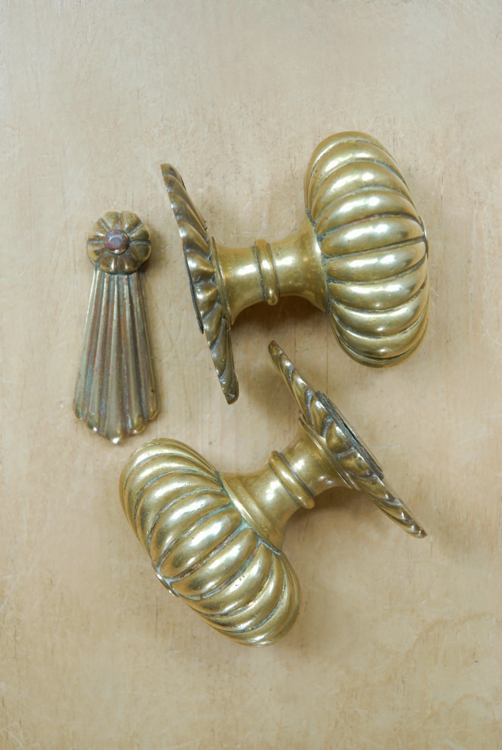 Regency Brass Door Knobs & Escutcheon