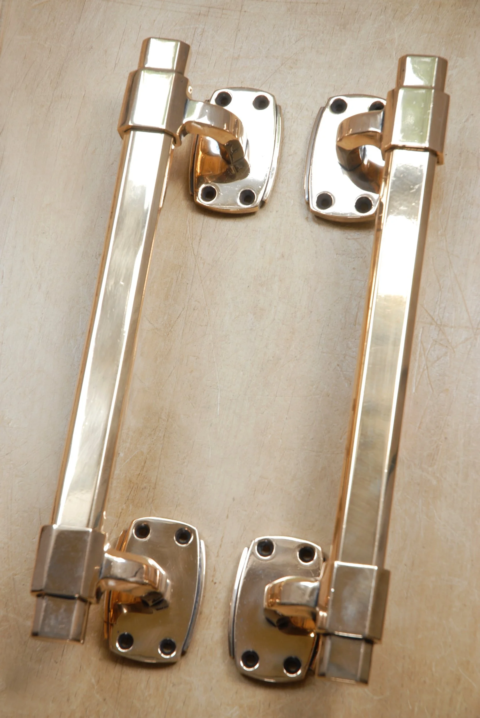 RESERVED Art Deco Brass Handles