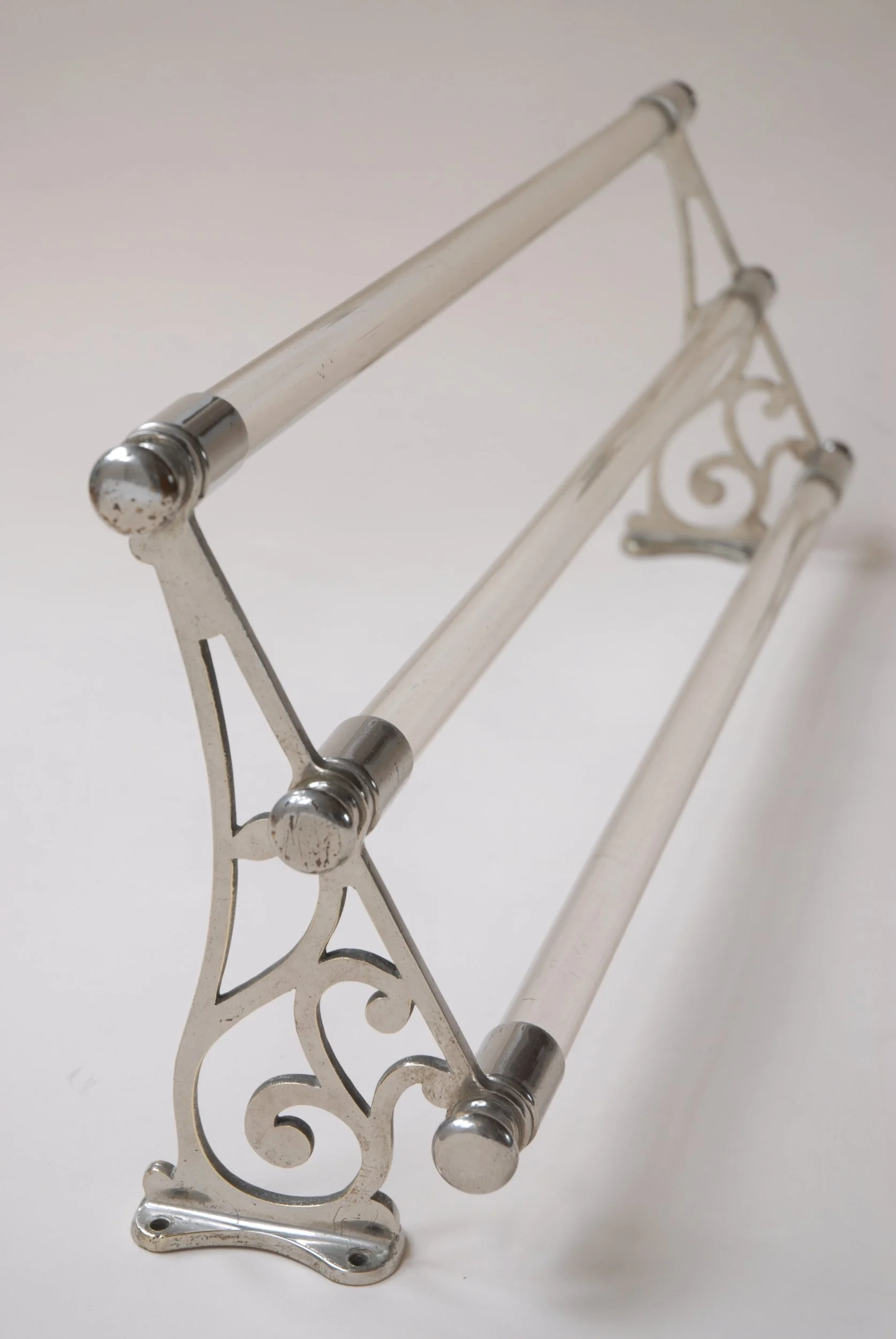 French Antique Triple Glass Towel Rail 24"