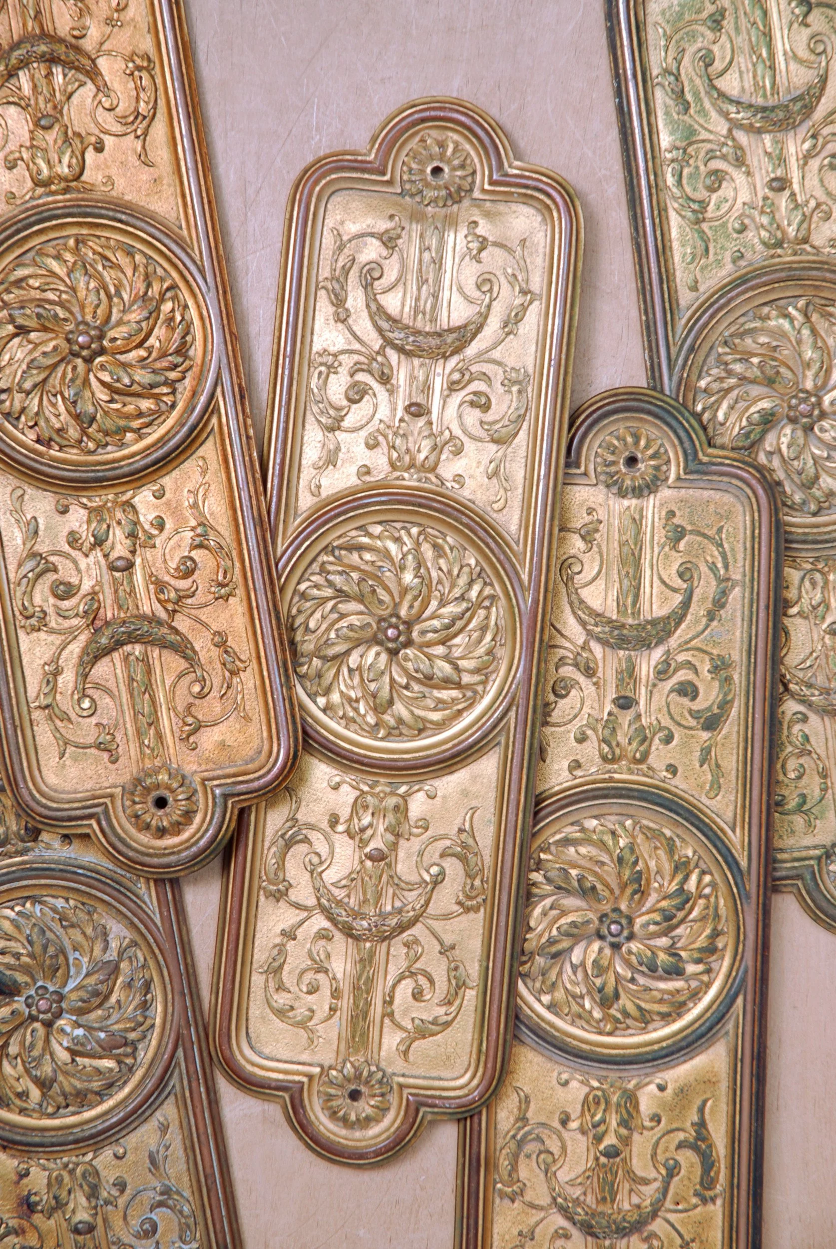 Set Of 19th Century Gilt Brass Finger Plates