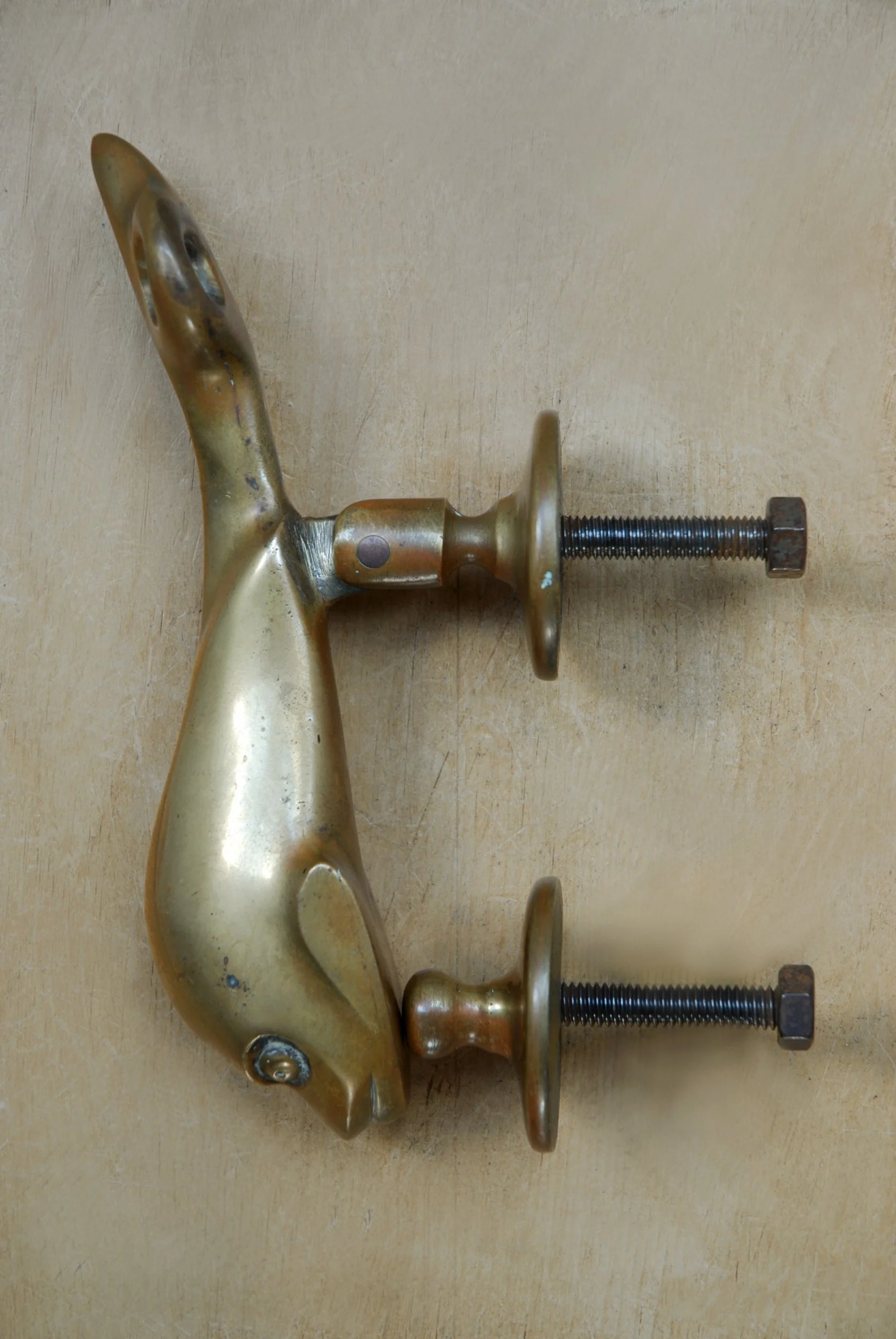 SIZED 1481 Brass Maltese Fish Door Knocker.JPG