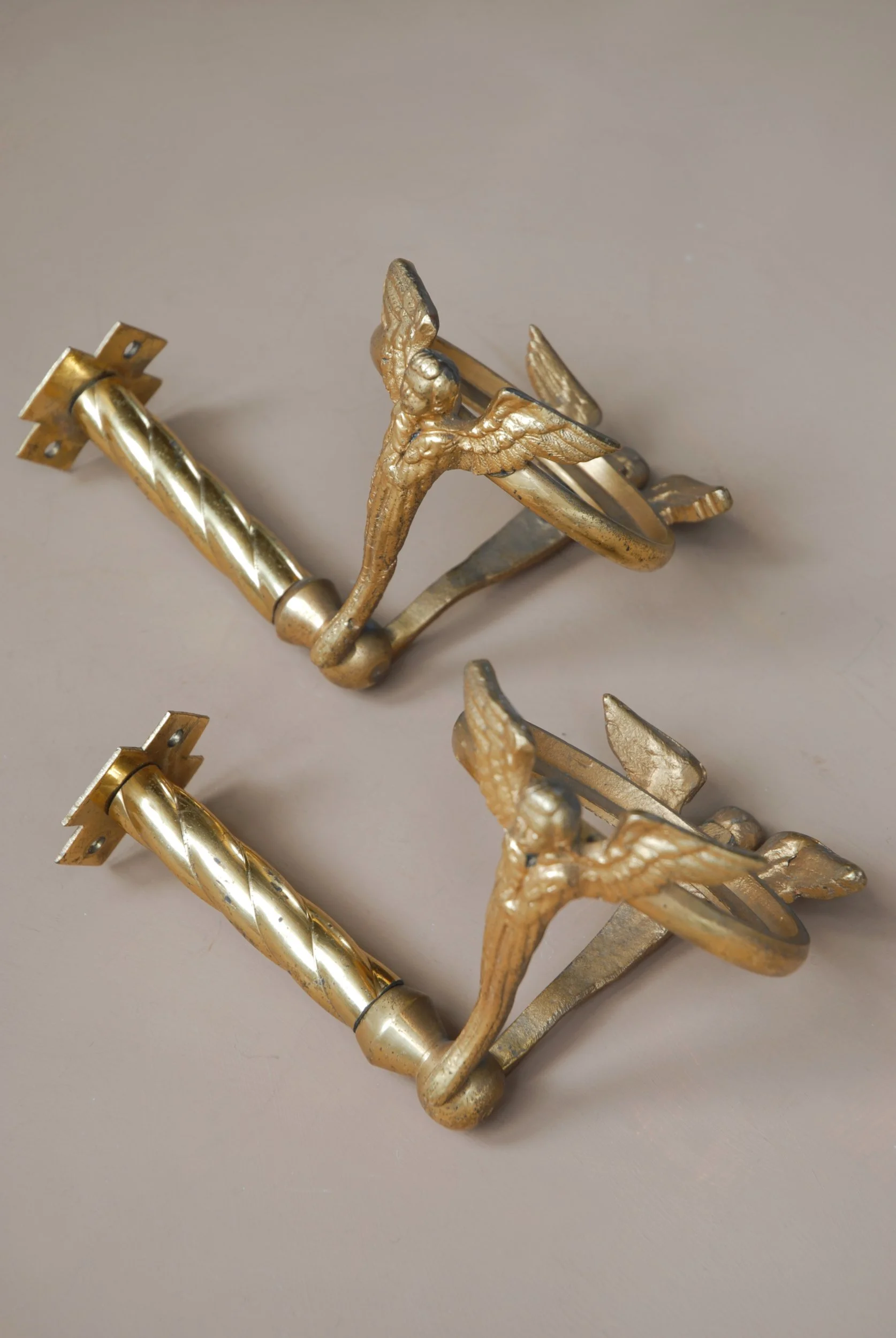 Pair Of Gilt Brass Soap Dish Brackets