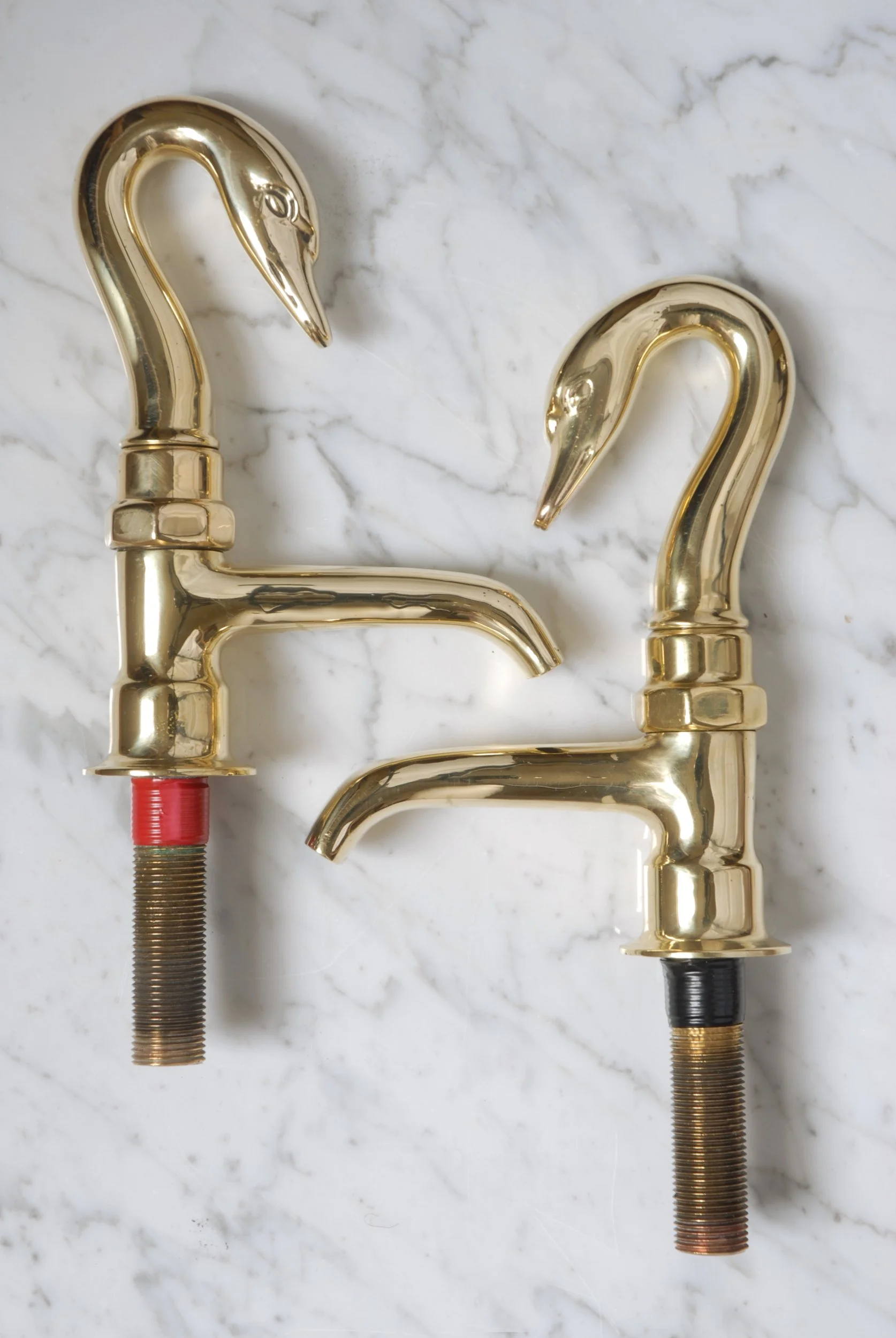 SIZED 1570 Swan Antique Brass Basin Faucets.JPG