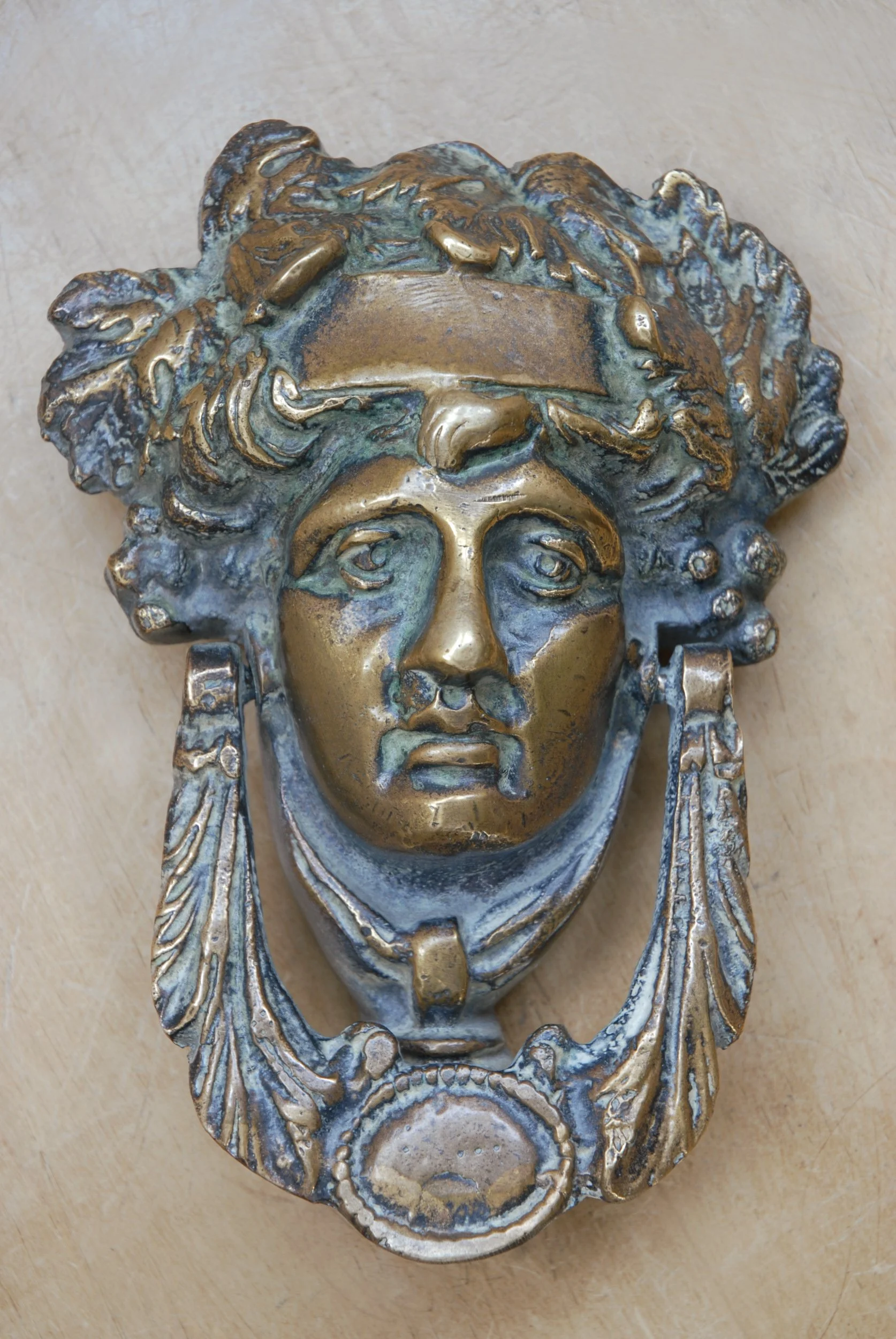 Antique Bronze Dionysus Door Knocker