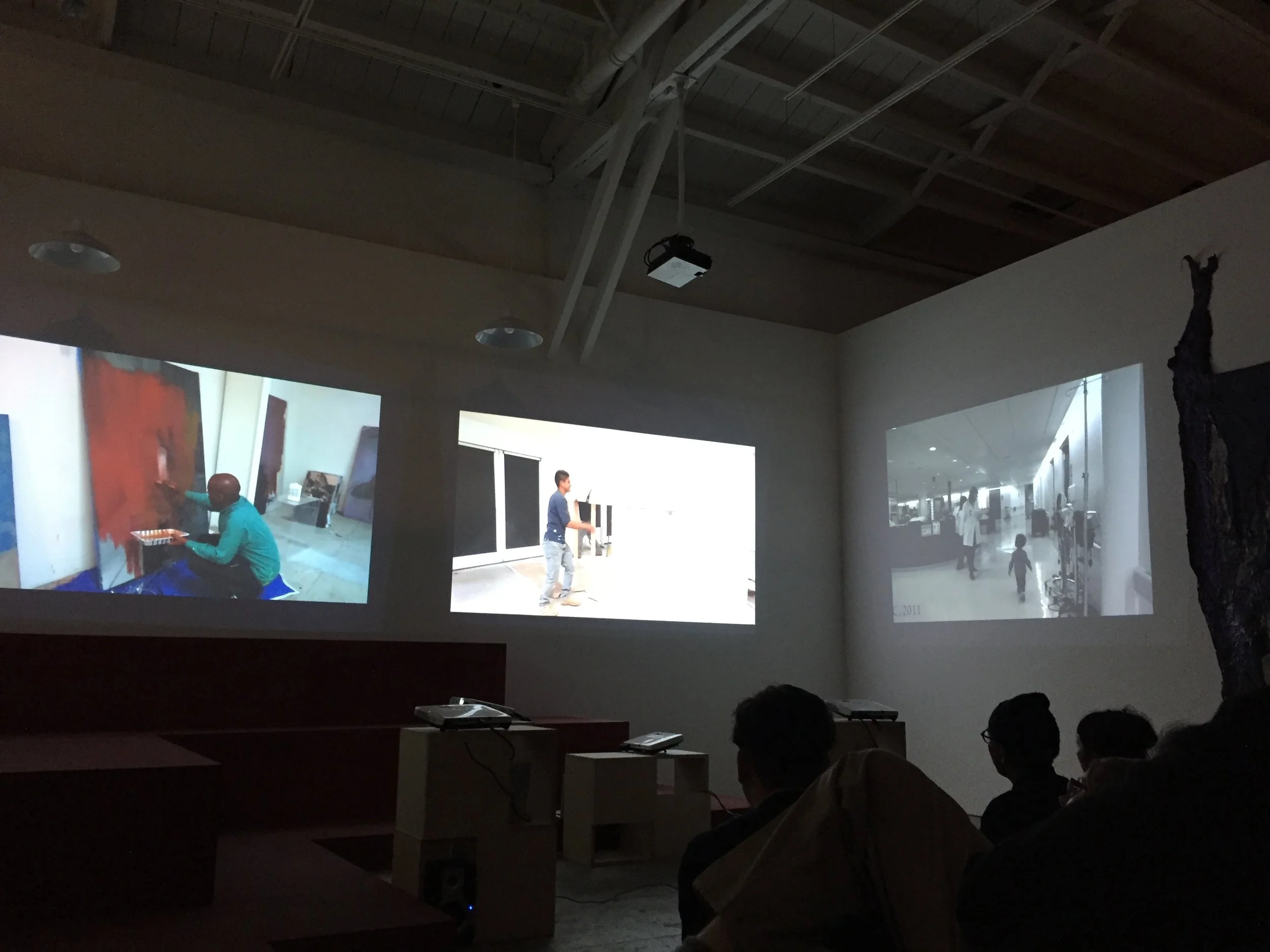 screening of four channel video installation by Kahlil Joseph, Untitled, In Progress. A Documentary of Noah Davis (2017)
