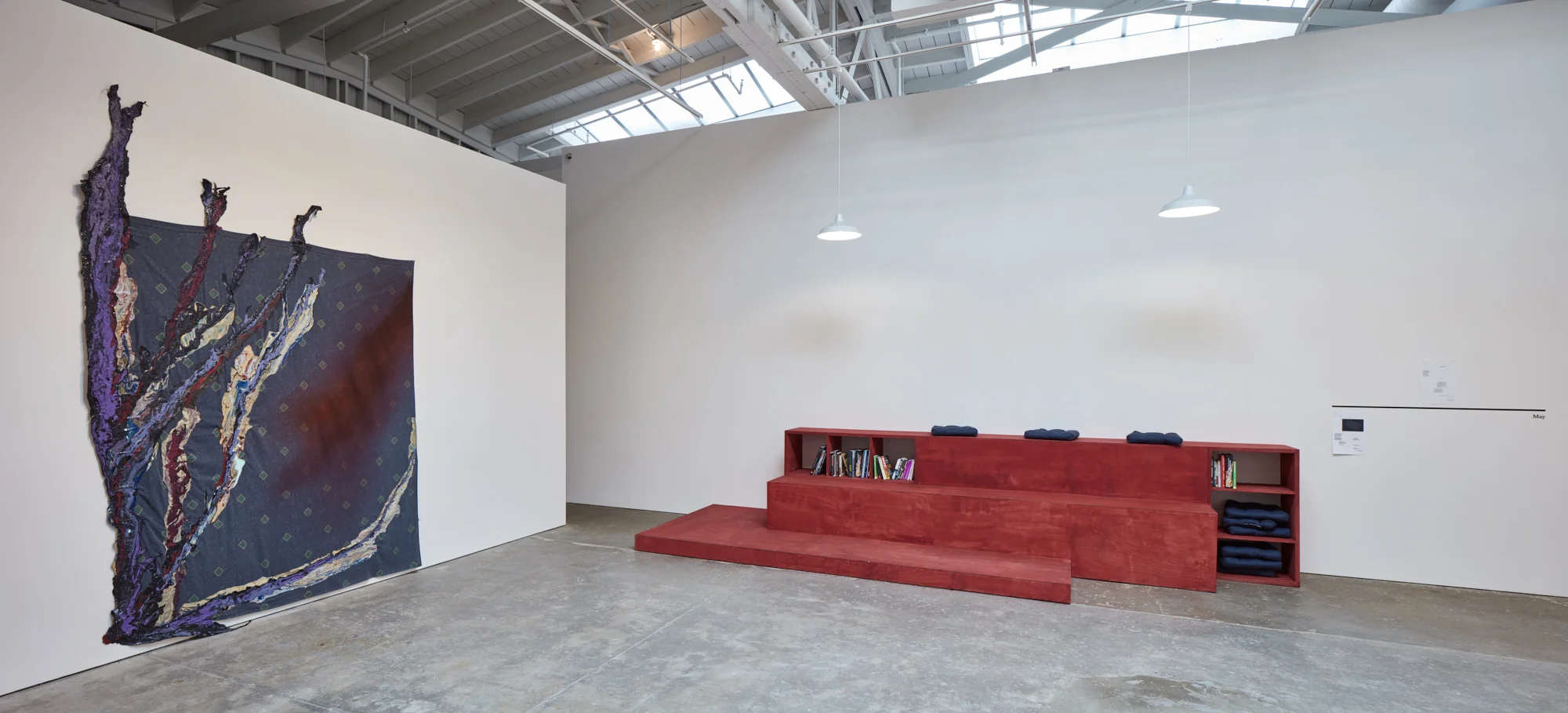 library section of the exhibition installation