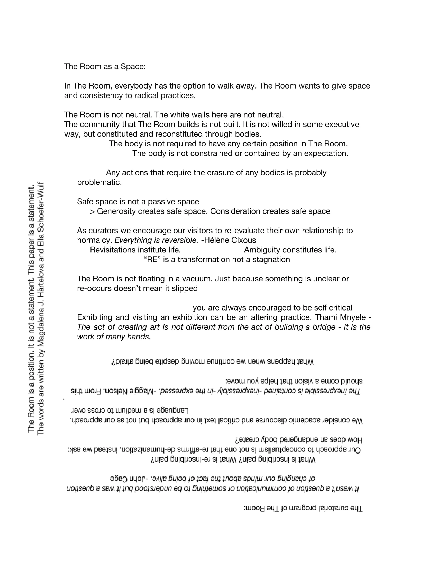 The Room Manifesto (available in the gallery)