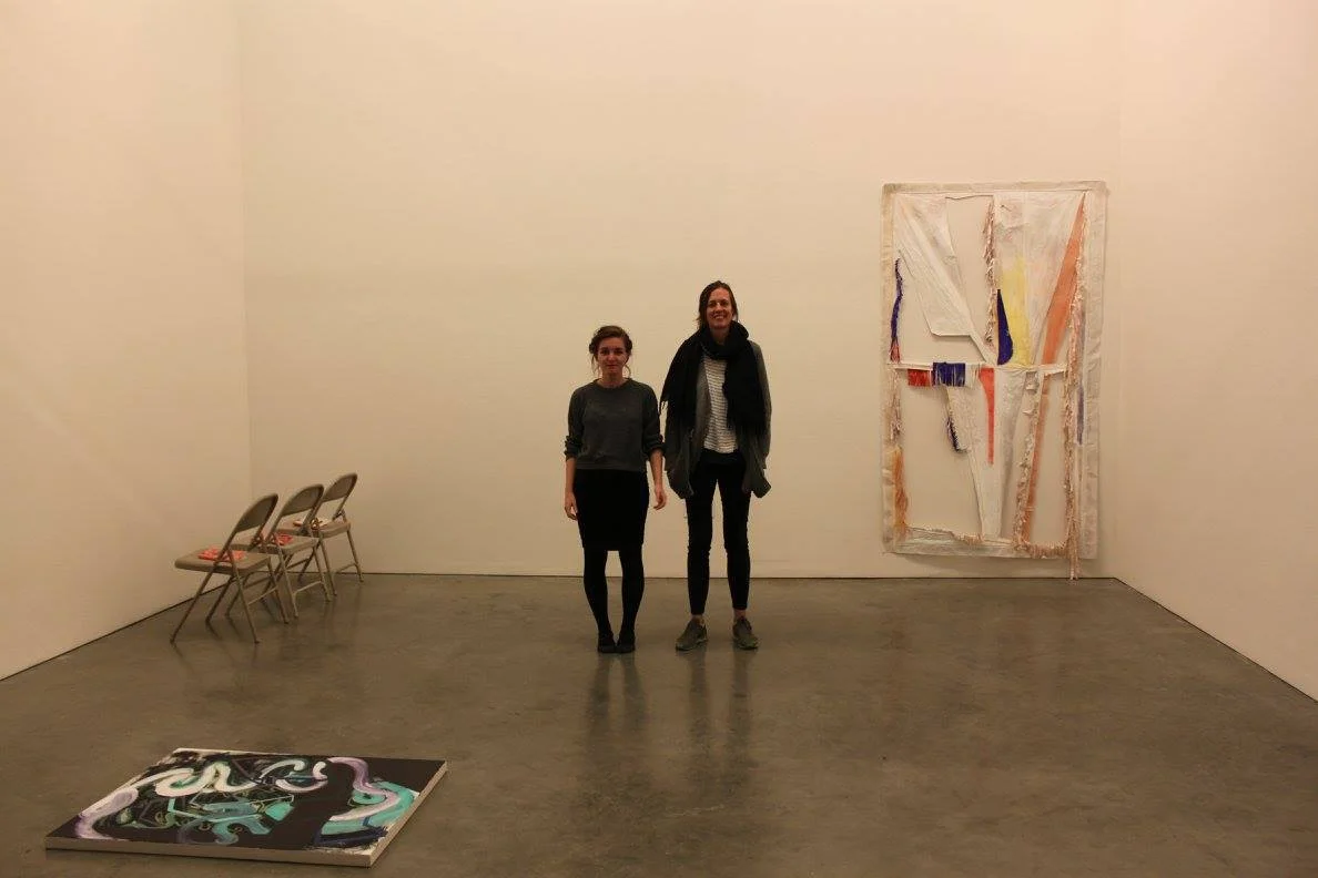 In the installation with Elizabeth Russell (right), Barret Lybbert's zines on chairs, Yee Li left bottom corner