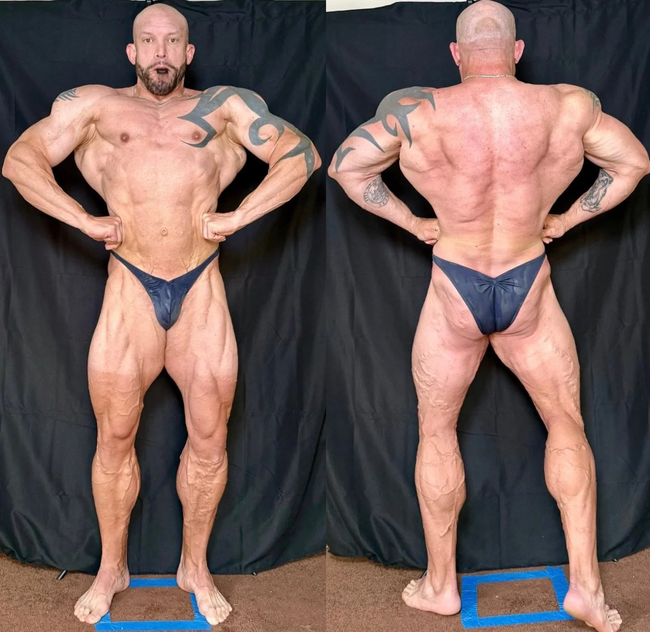 A new low of 240# (down from 293#!!) for @sylva_strong !

We did a moderate refeed of +100g of carbs the last two days and pulled cardio other than 8k steps.

Back to low food today with another 2 days of just steps before cranking back up.

Contest 