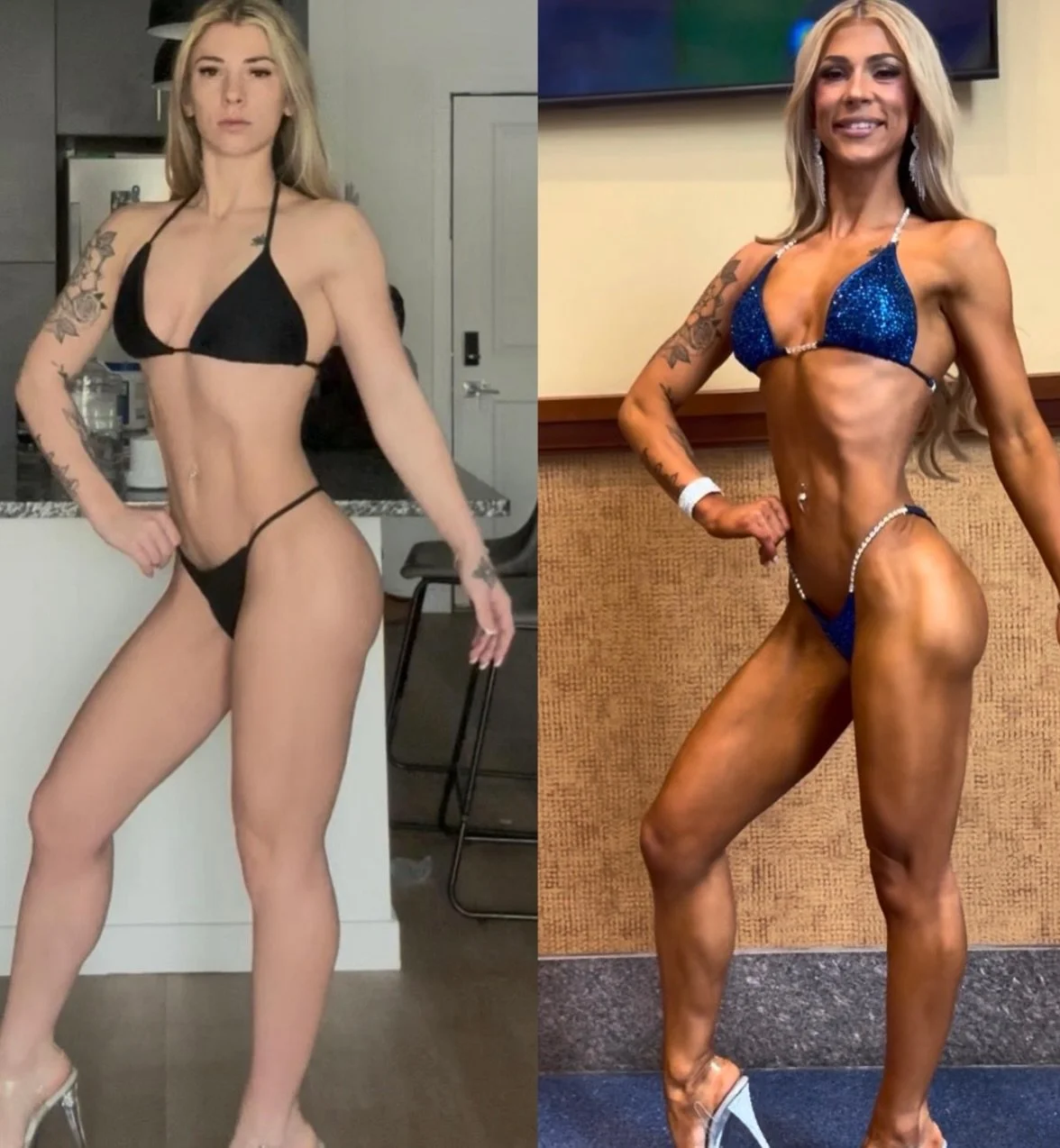 15 weeks of work for @fitness_kendra_ !

From our first check-ins back in February at 120# to show day at 103#.

Seeing her on stage was truly breath taking. She was flawless and made it impossible not to watch her.

We knew we&rsquo;d need more musc