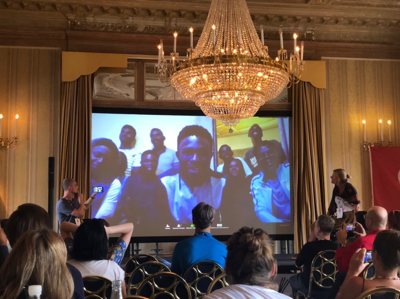 The Local Impact Team of Promise Hub videoconferencing live at Mlove!