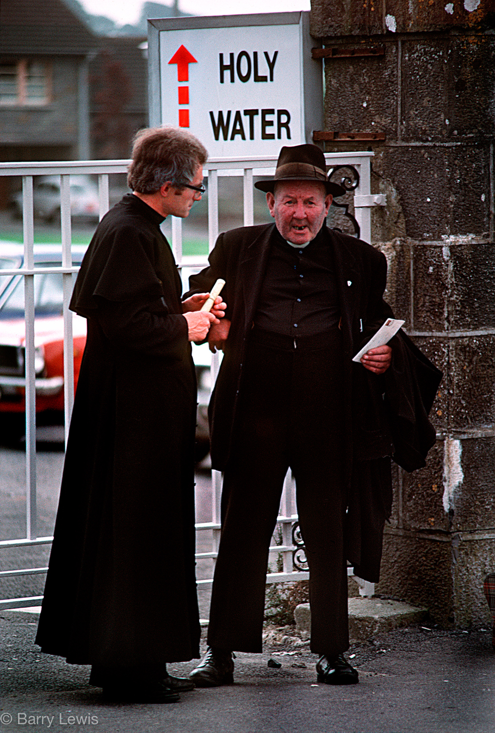  Priests awaiting the arrival of Pope John Paul II in 1979 to the Knock shrine in County Mayo, Ireland at which the Virgin Mary, together with Saint Joseph and John the Evangelist, allegedly appeared on 21 August 1879. 