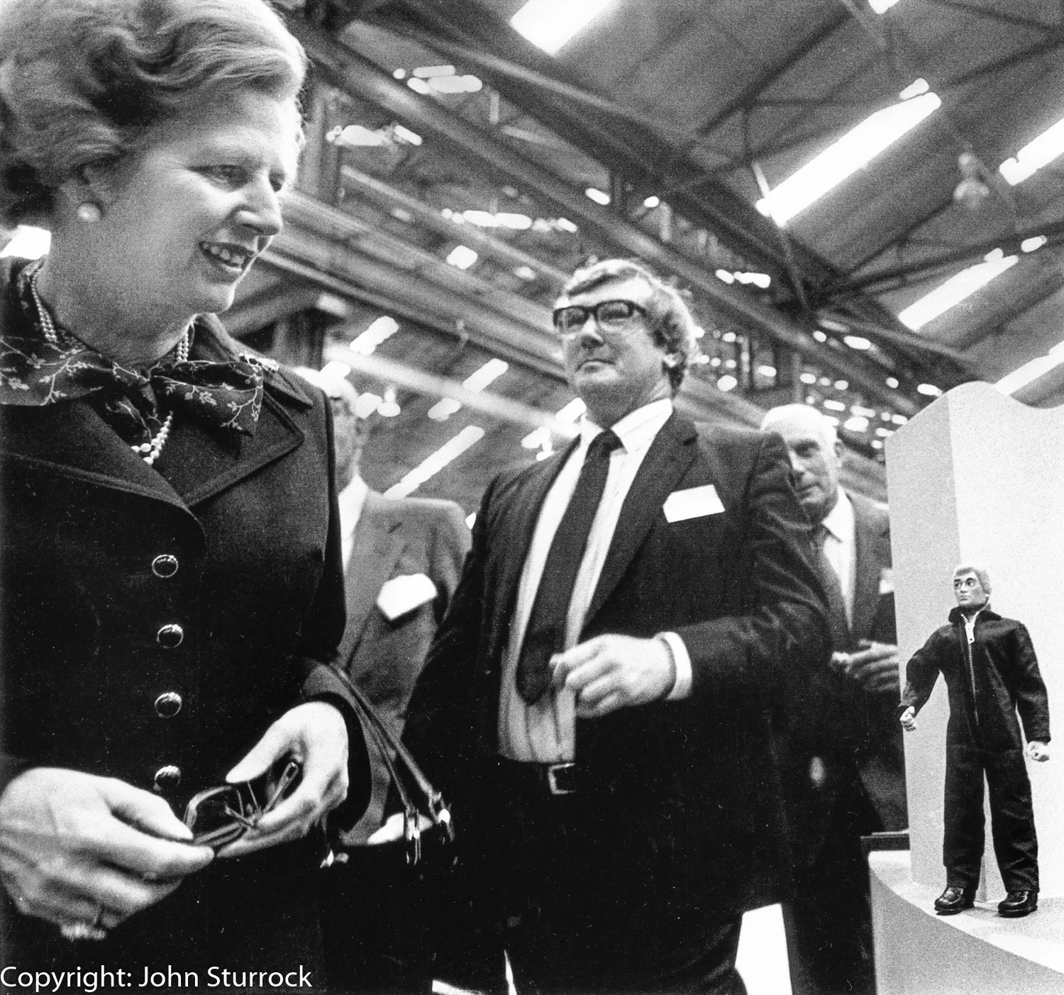 Margaret Thatcher on a factory visit in Glasgow during the 1987 election campaign