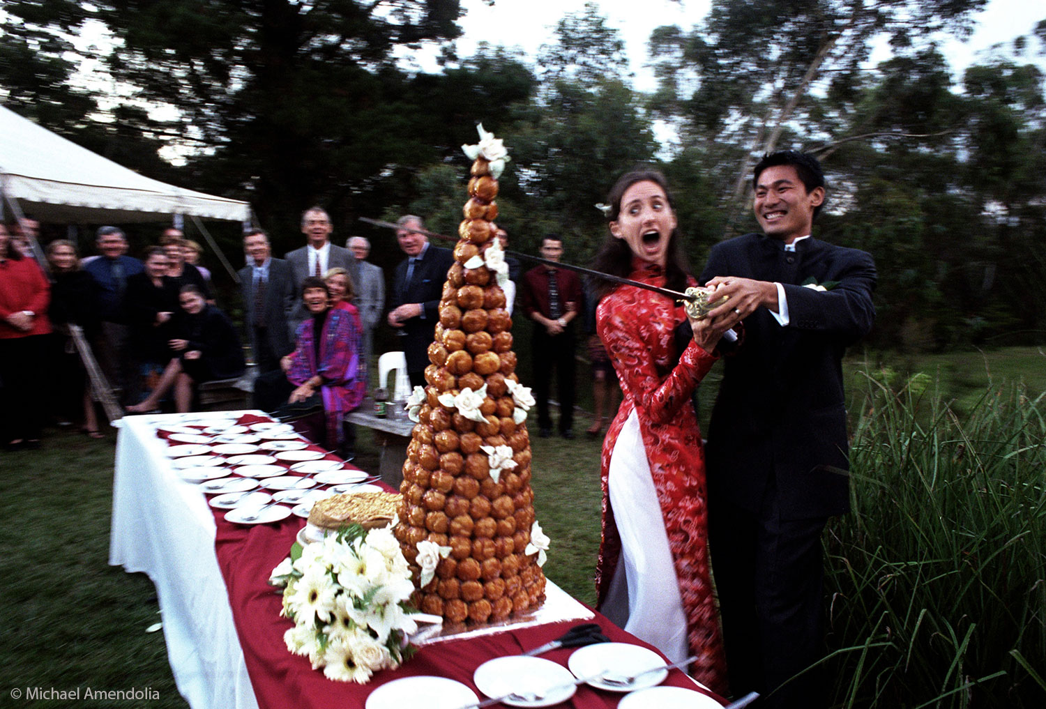 The Wedding the Sword and the Croque-en-bouche cake
