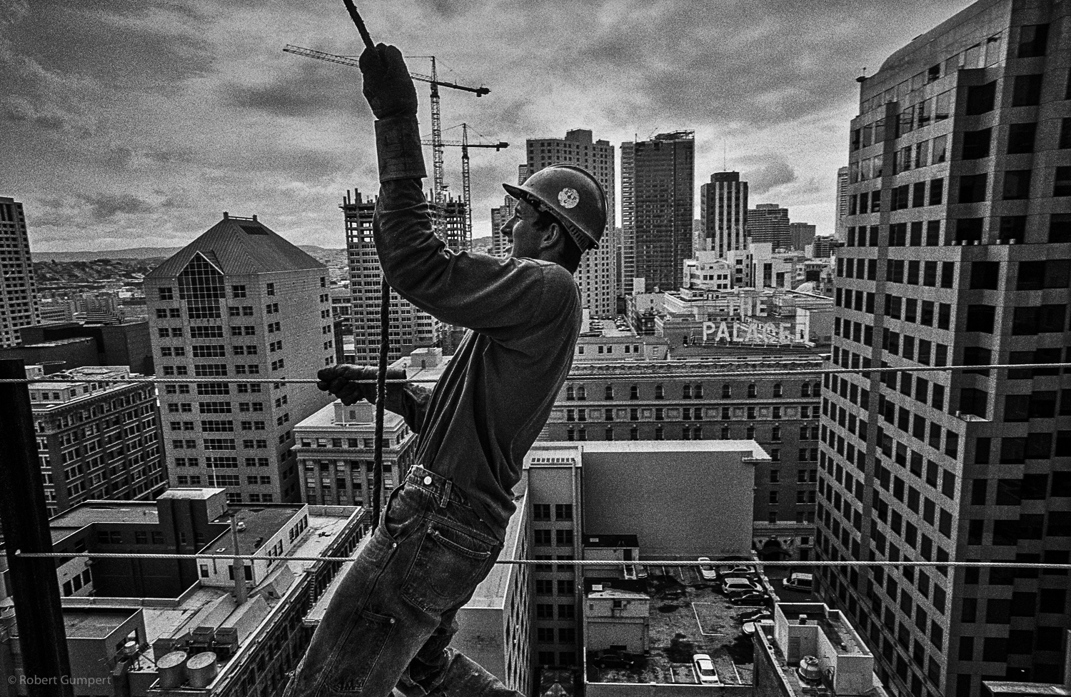  2001: San Francisco, CA.  Iron worker on one of the new building in along Market St. 