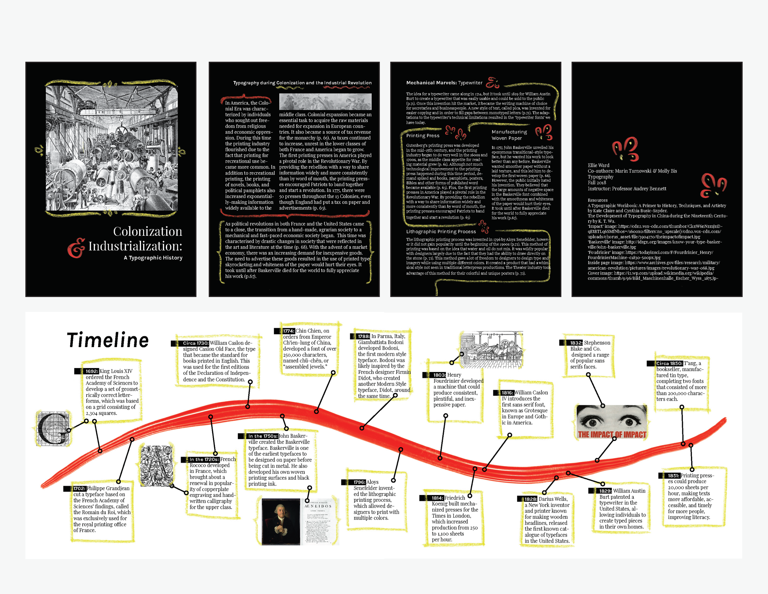 colonization & industrialization type brochure, 2018 digital media