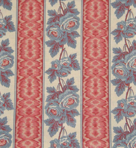 ROMANY STRIPE LINEN RED BLUE