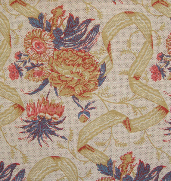 TAVISTOCK LINEN RED BLUE OCHRE LN461-9 rep 61cm wid 123cm.JPG