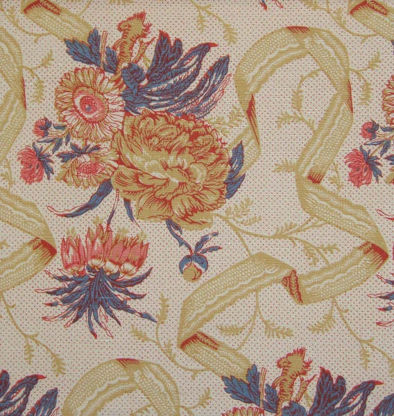 TAVISTOCK LINEN RED BLUE OCHRE