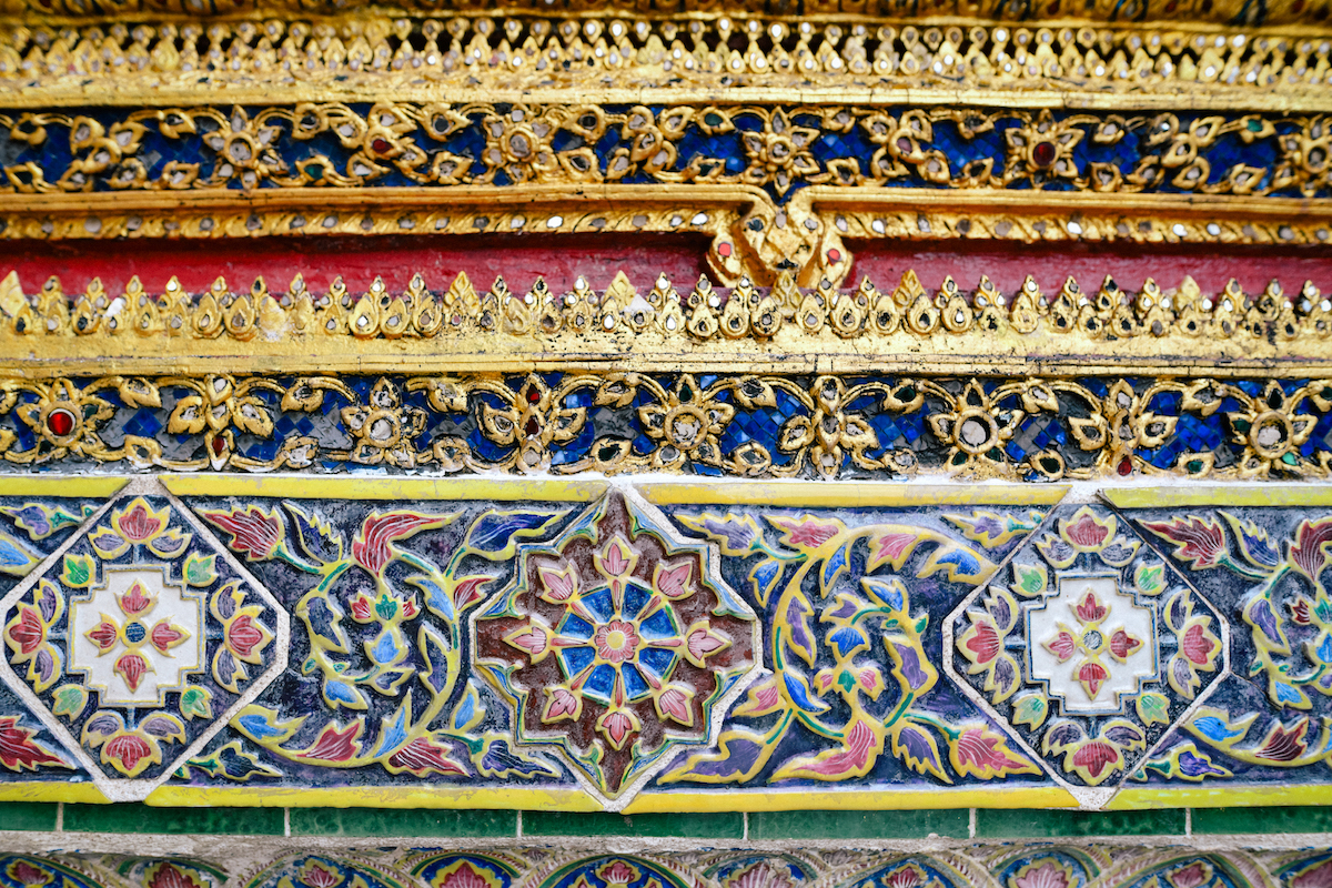 pattern detail on a temple in thailand