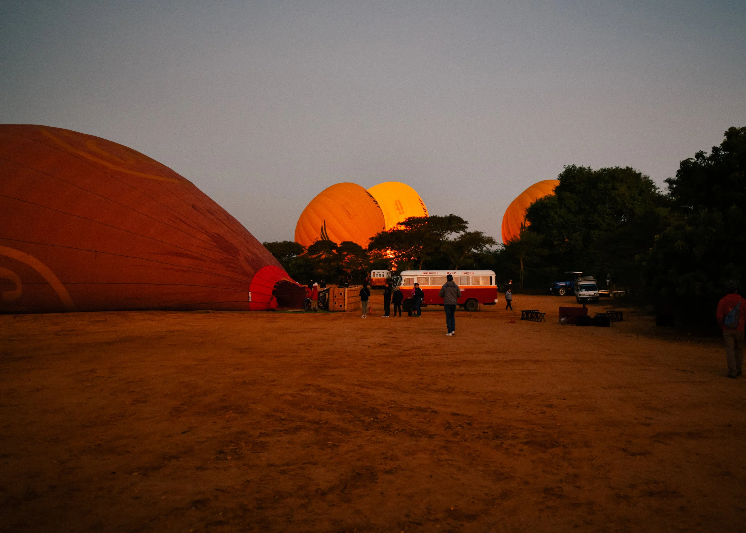 lighting the balloons