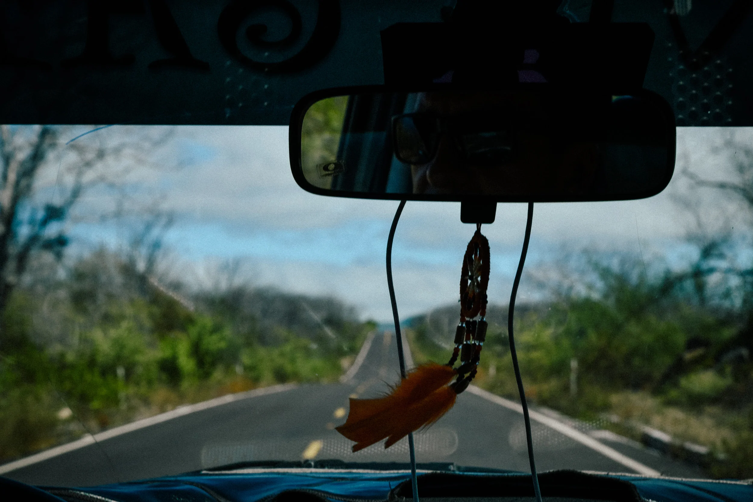 In the cab across Isla Santa Cruz, Galapagos