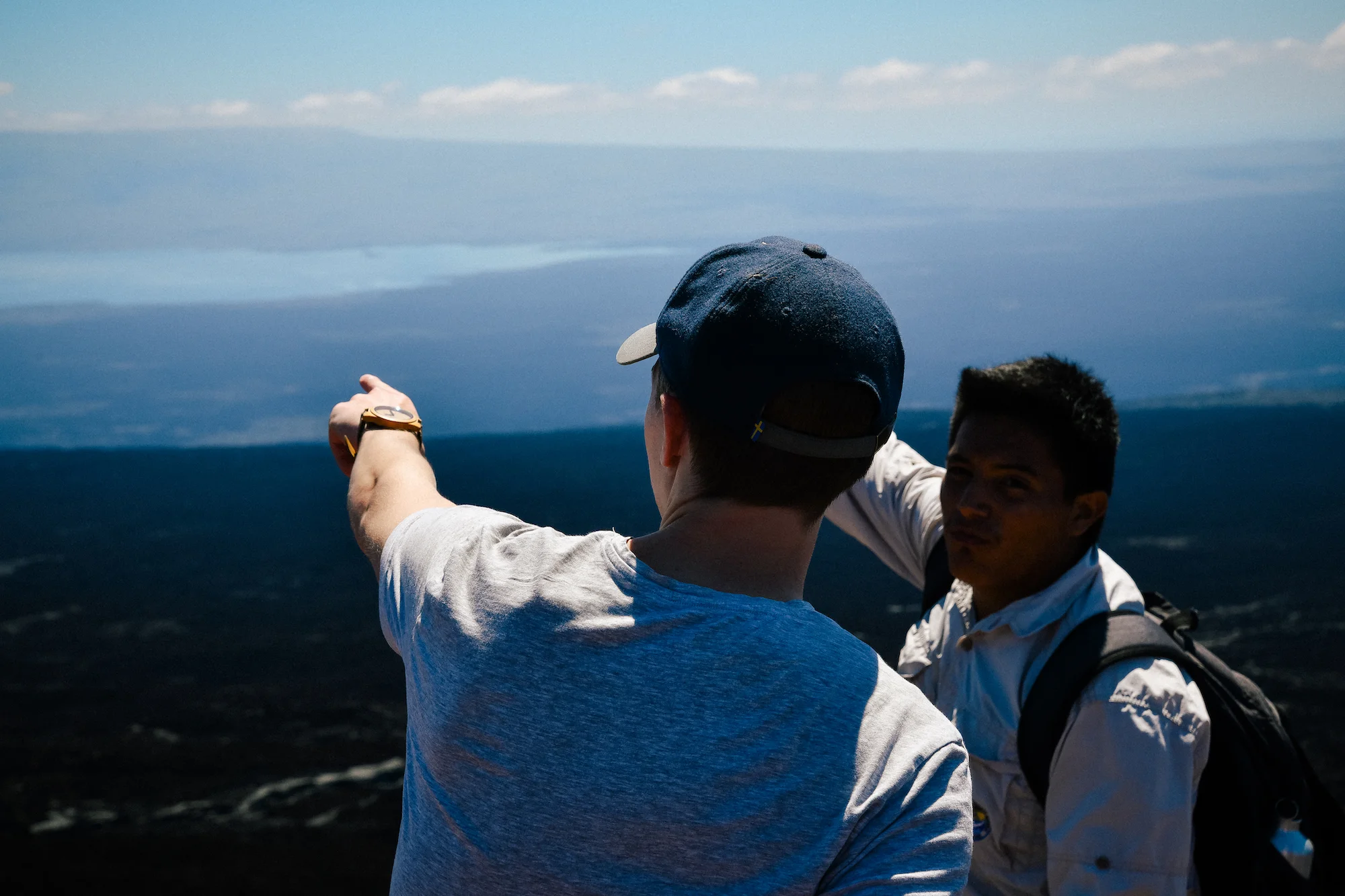 peter and our guide lookin out at some VOLCANOES