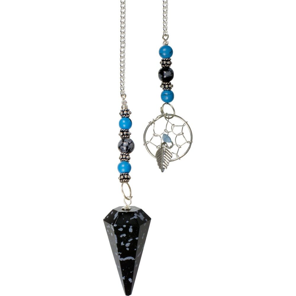 Snowflake Obsidian Pendulum w/ Dreamcatcher