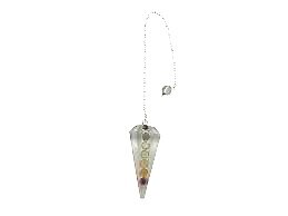 Clear Quartz with Chakras Stones Pendulum