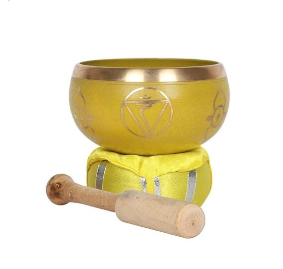 Manipura Yellow Chakra Singing Bowl w/ Pillow & Stick
