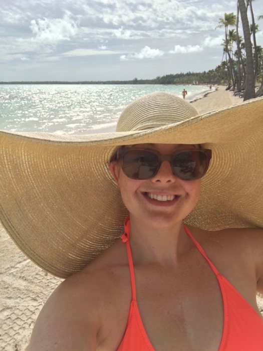 Here I am wearing a very large hat on the beach in the Dominican Republic and having Lyme disease at the same time. Who knew!?