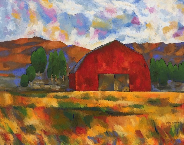 30'' w x 24'' h / In the fold of prairie / oil