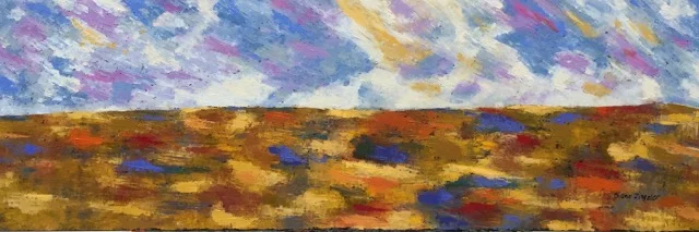36'' w x 12 '' h / Across the expanse / oil