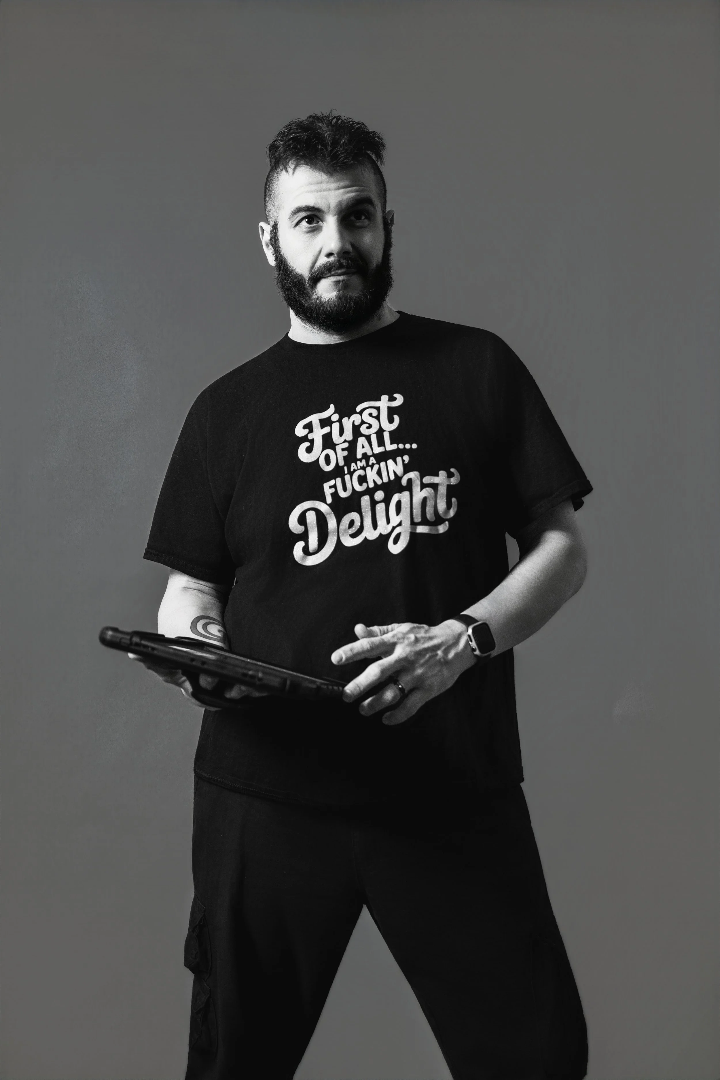 First of All, I Am a F*ckin' Delight — Funny Statement Tee | Black Unisex T-Shirt