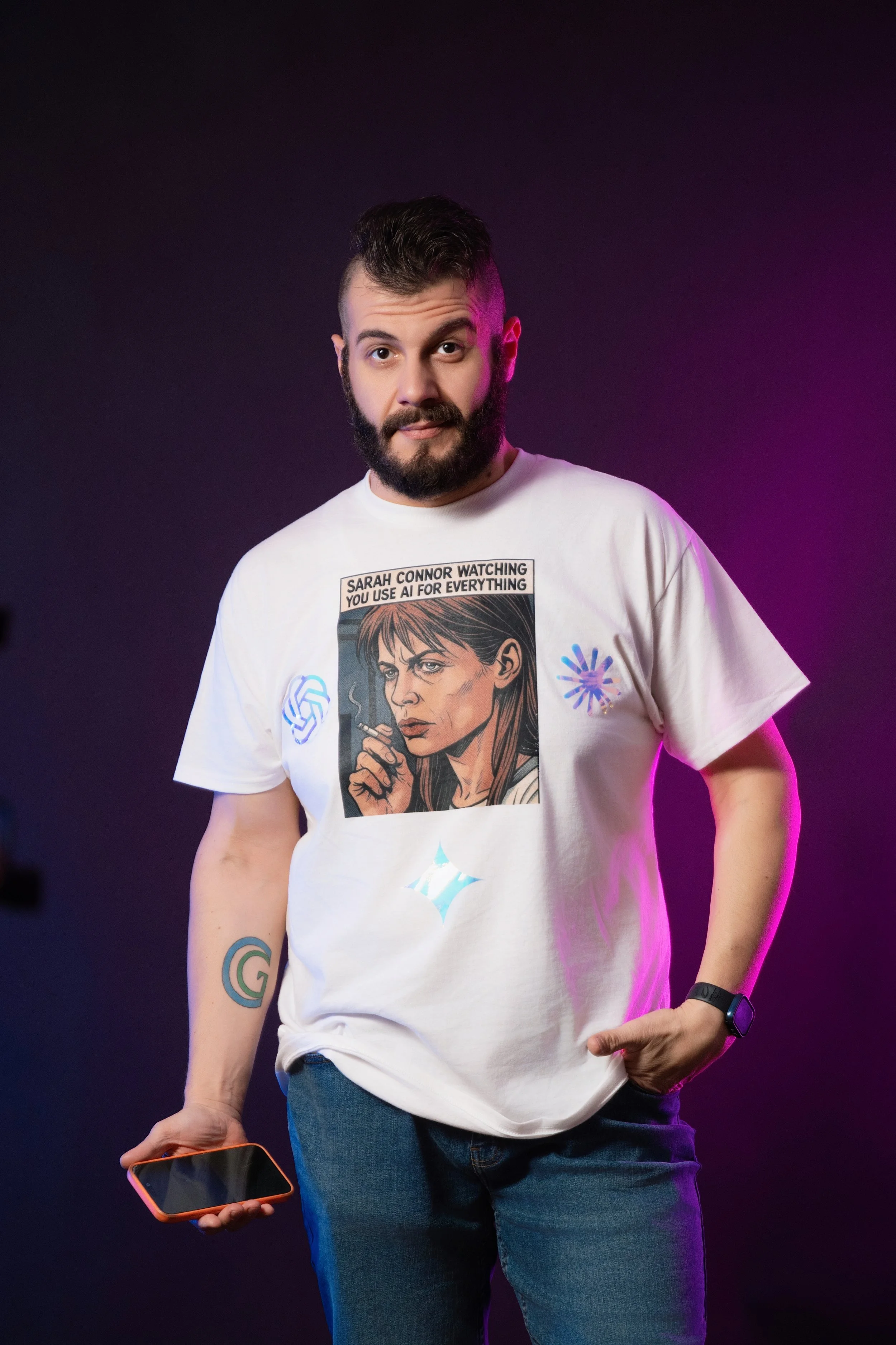 Sarah Connor Watching You Use AI For Everything Tee