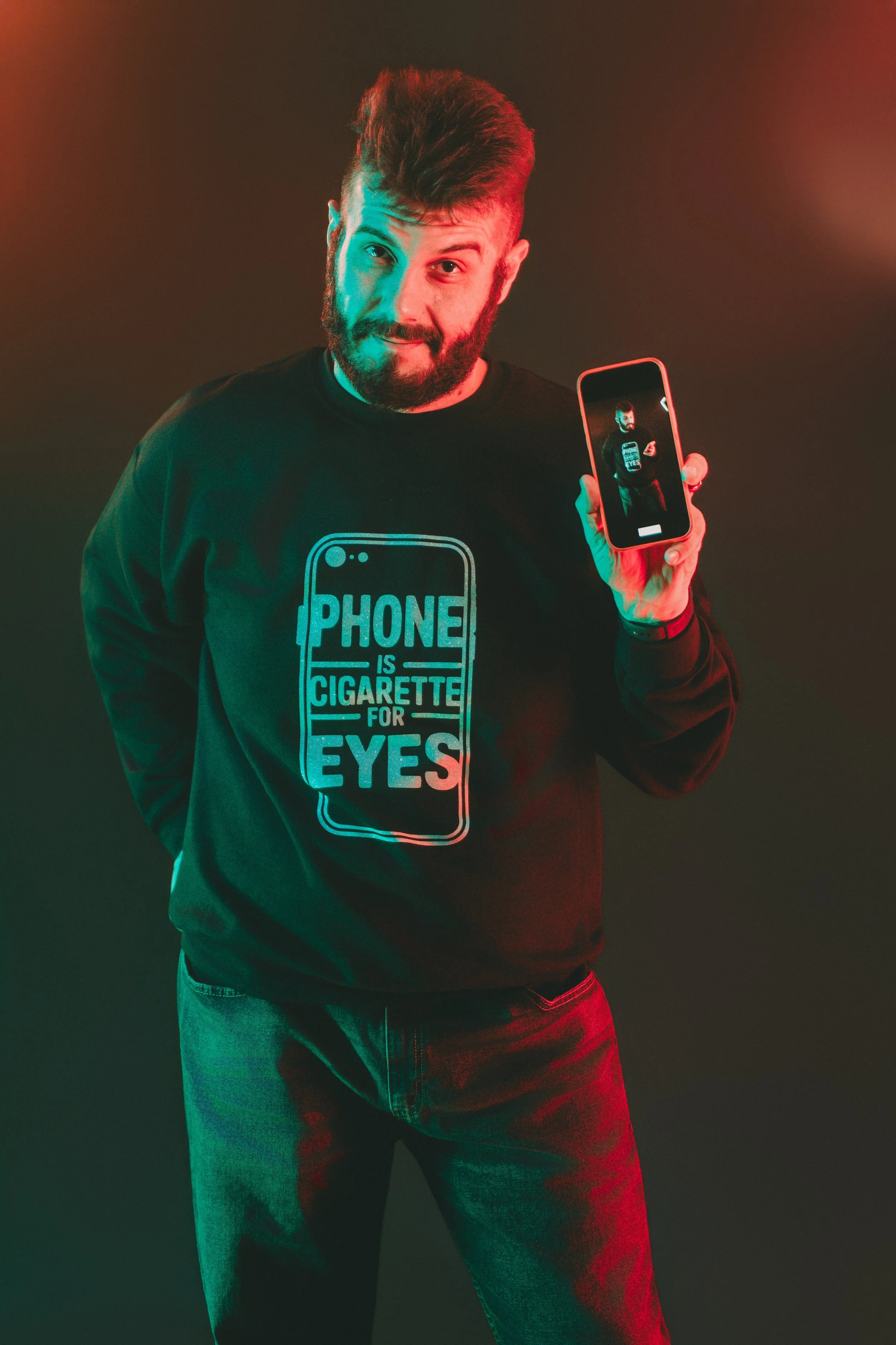 Phone Is Cigarette For Eyes — Funny Anti-Screen Tee | Black Unisex T-Shirt