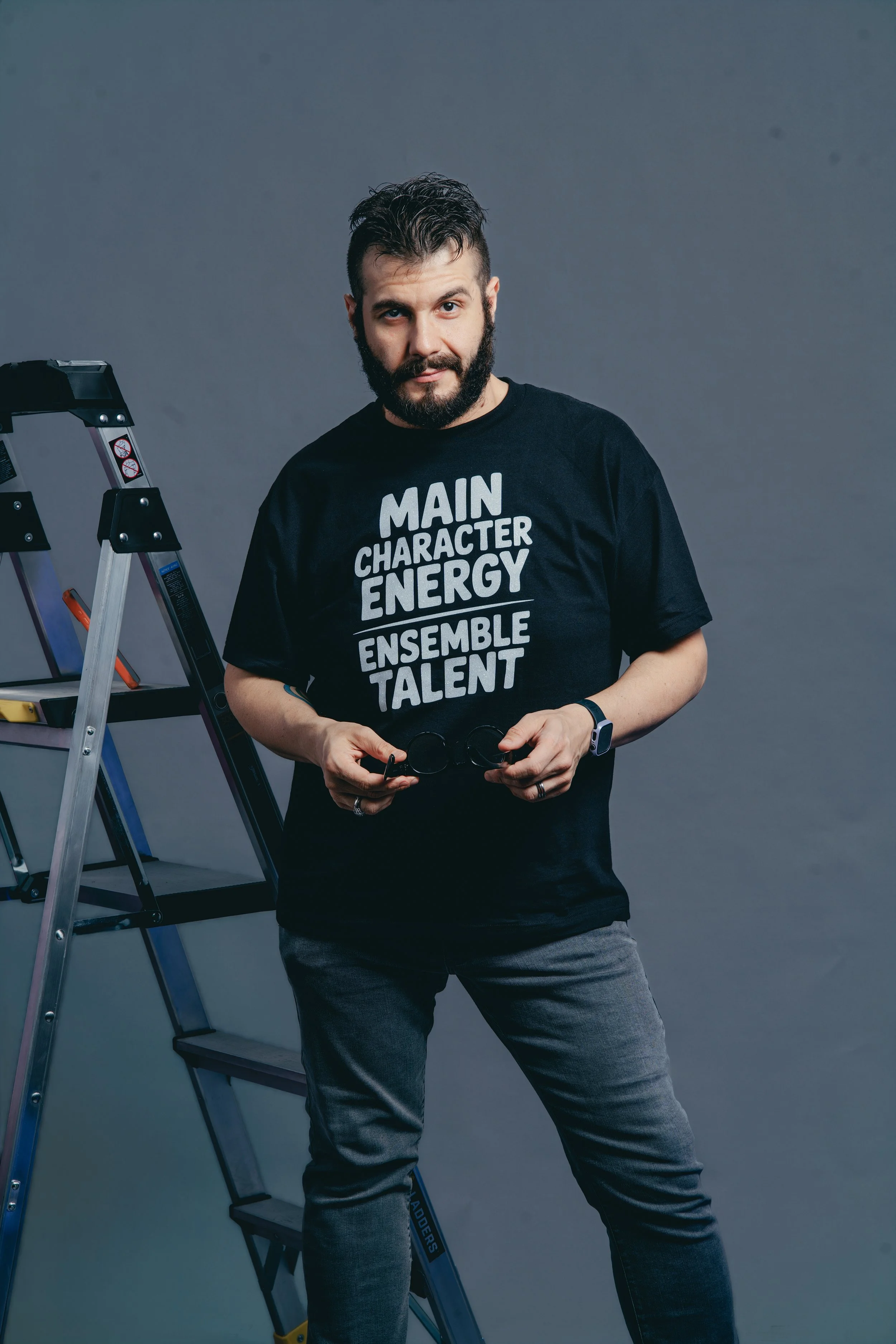 Main Character Energy, Ensemble Talent — Funny Statement Tee | Black Unisex T-Shirt