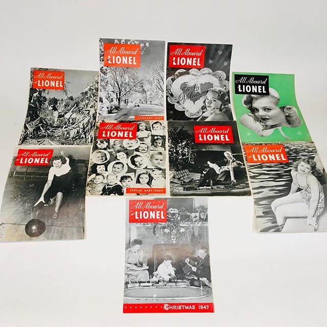 &ldquo;All Aboard at Lionel&rdquo; magazines from the late 1940s and early 1950s. This was the company magazine that provided info about mock-ups and prototypes, production lines, Lionel executives, employees and their families. Fascinating look back