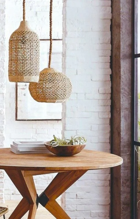 Roost Abaca Woven Pendents from Modish